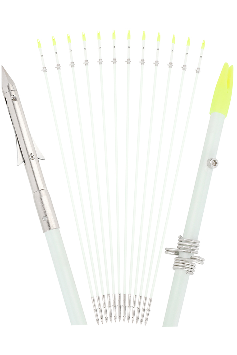 Solid Fiberglass Bowfishing Arrows with Barbed Stainless Tip