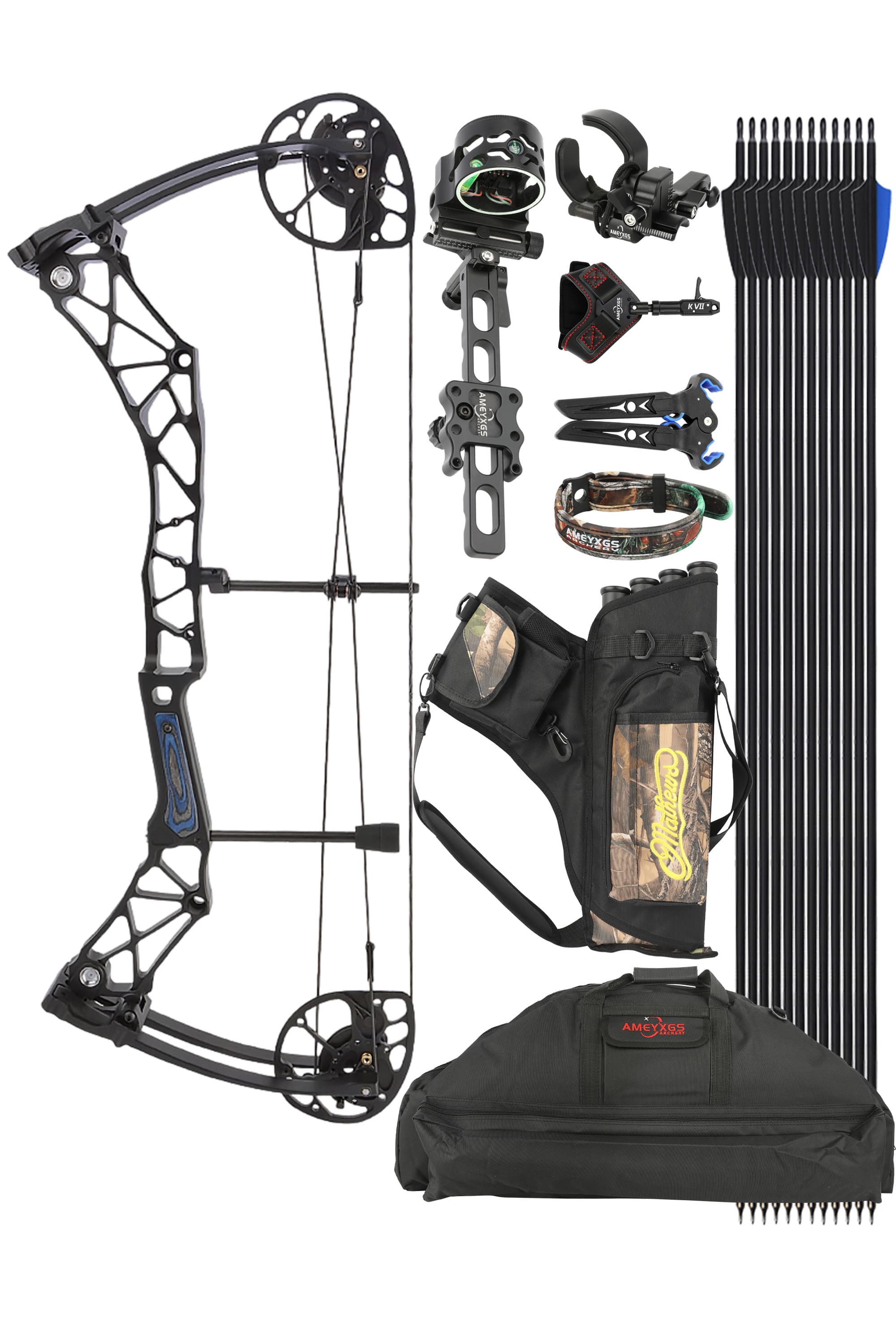 50-70lbs Compound Bow Set IBO 320FPS Archery Target