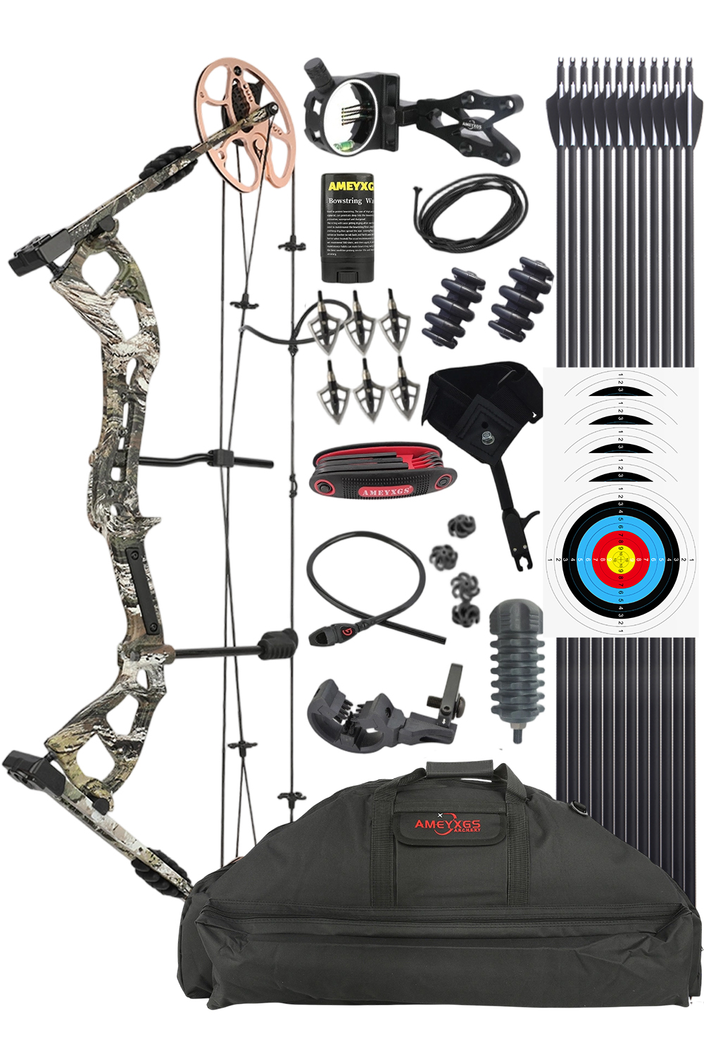 Junxing M193 0-70Lbs Adjustable CNC Hunting Compound Bow Set