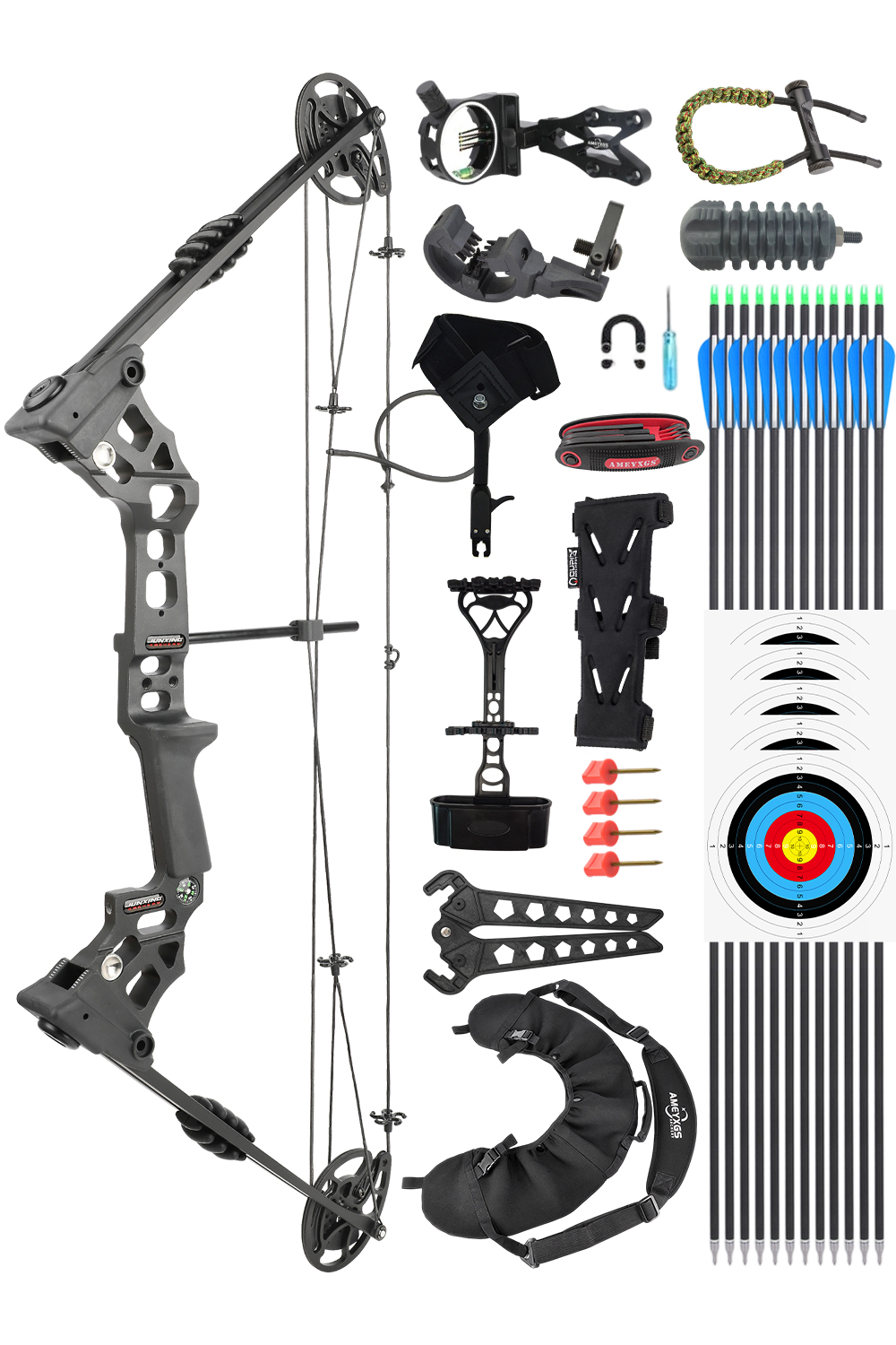 Junxing Dragon X8 20-70Lbs Adjustable Alloy Compound Bow Set