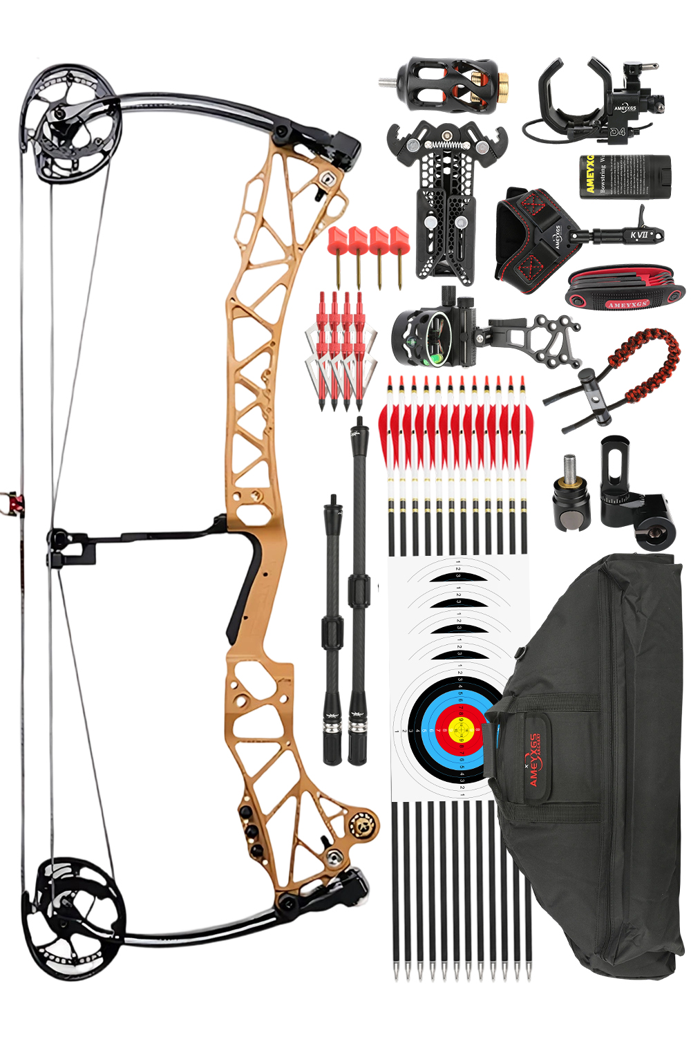 AGS Chuan Yu 45-75Lbs Olympic Competition Dual-Purpose Compound Bow Set