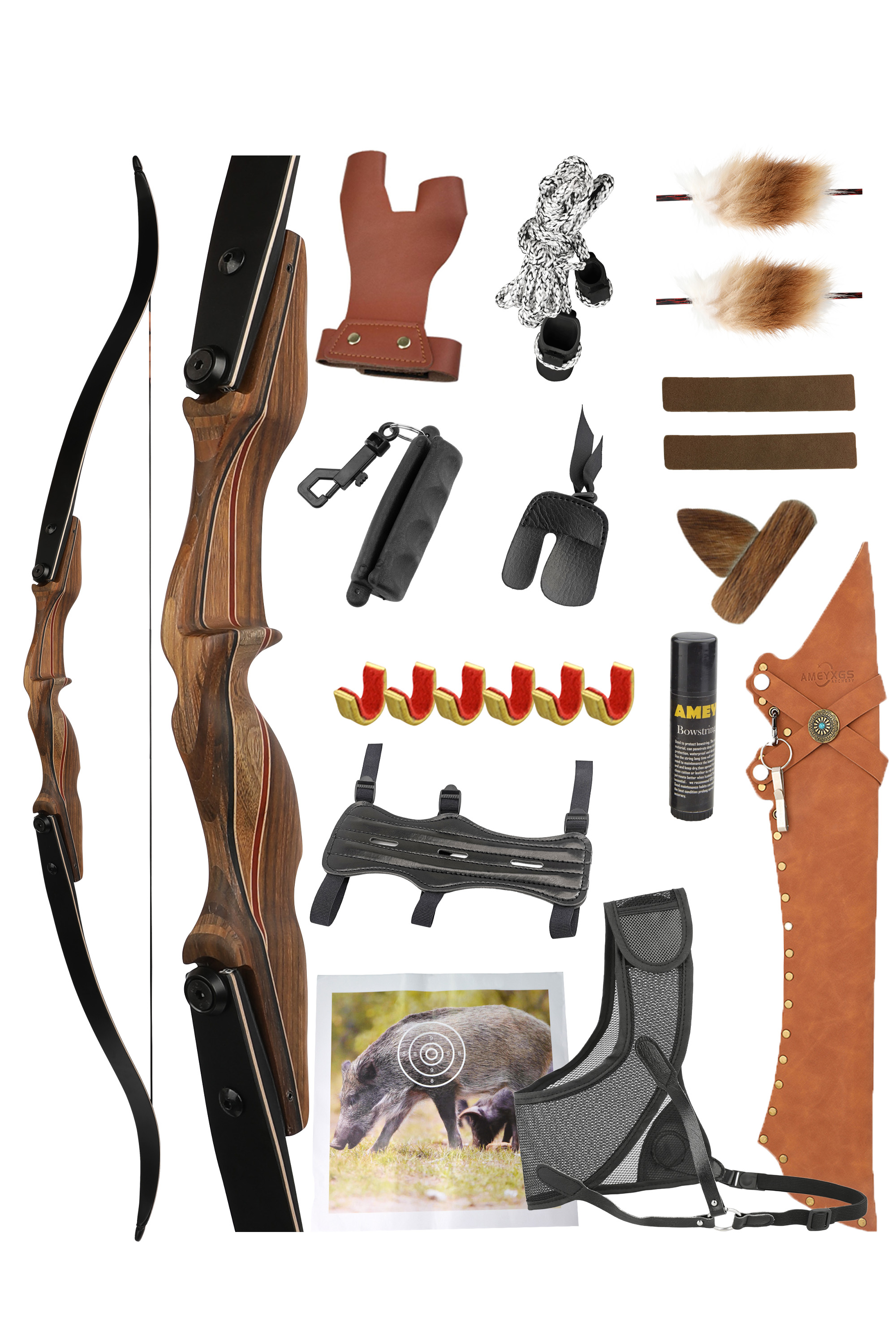 Kaimei 30-60lbs ILF Takedown Recurve Bow 30-60lbs for Hunting