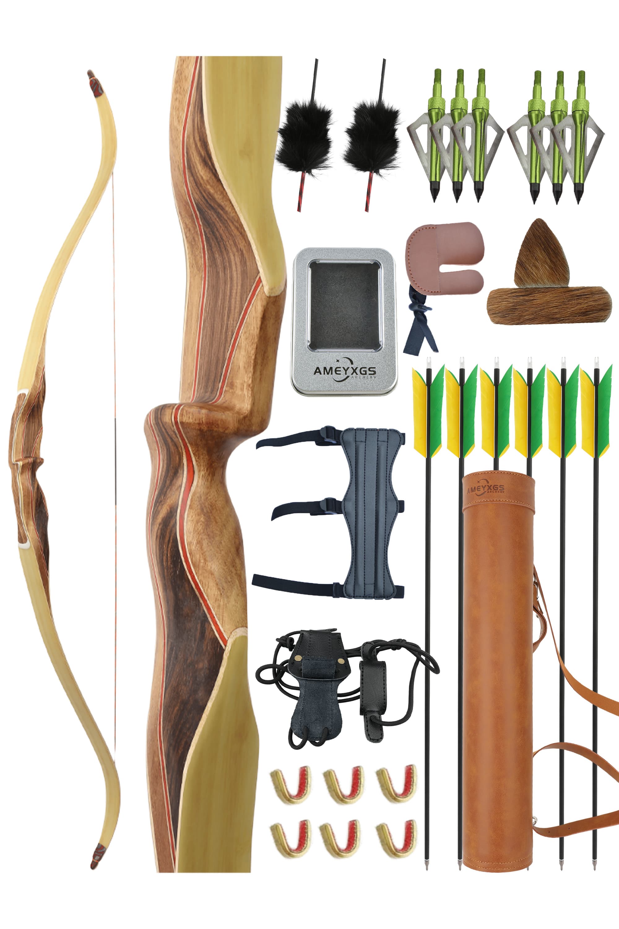 Archery 62inch Traditional Bow 30-60lbs Recurve Longbow