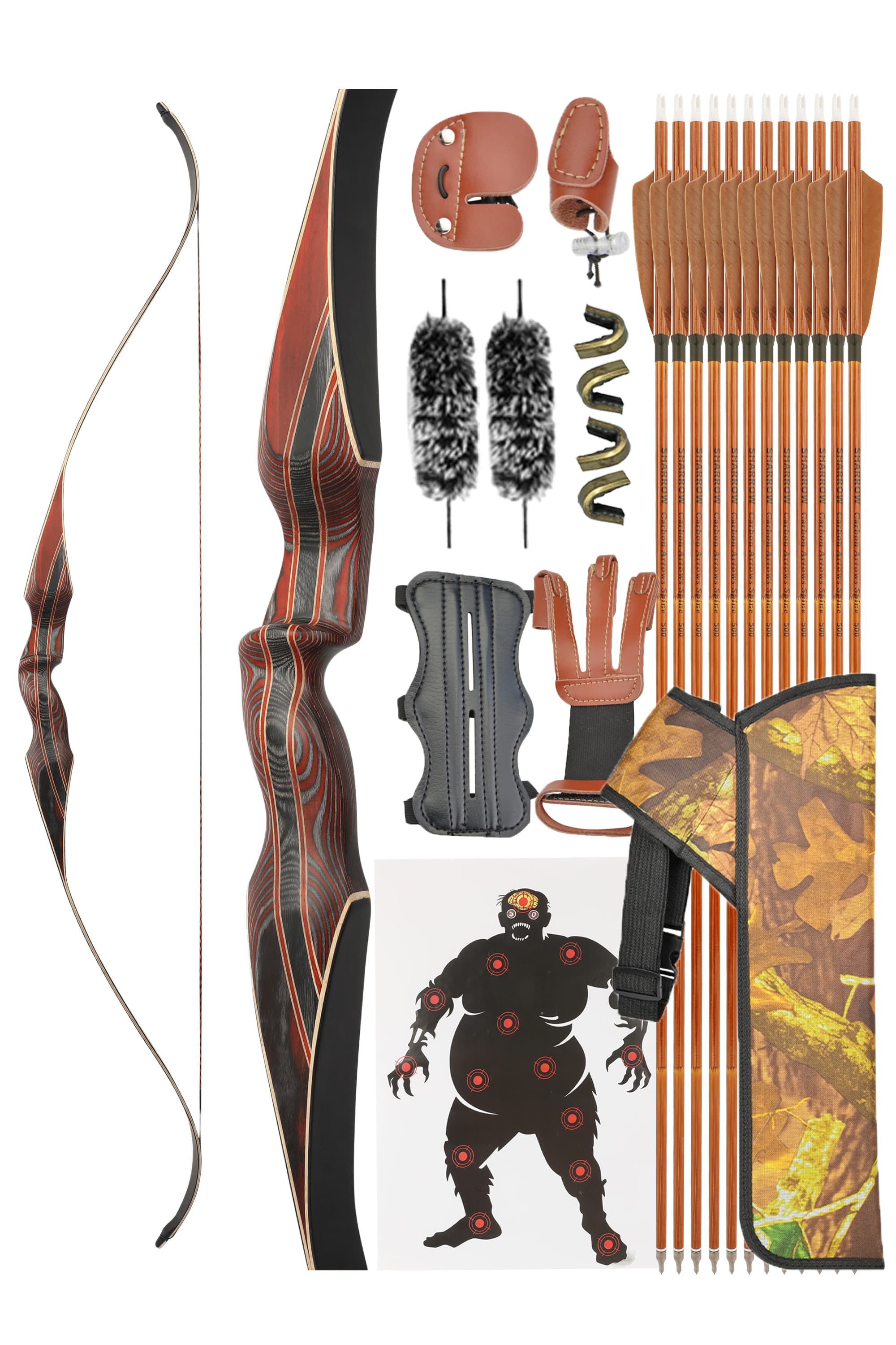 Archery 30-60lbs Traditional Bow 64inch Recurve Longbow