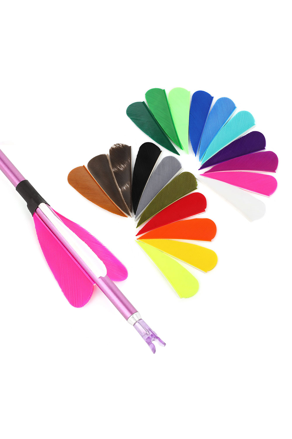 2 Inch Heart Shape Real Feather Archery Fletching-50Pcs