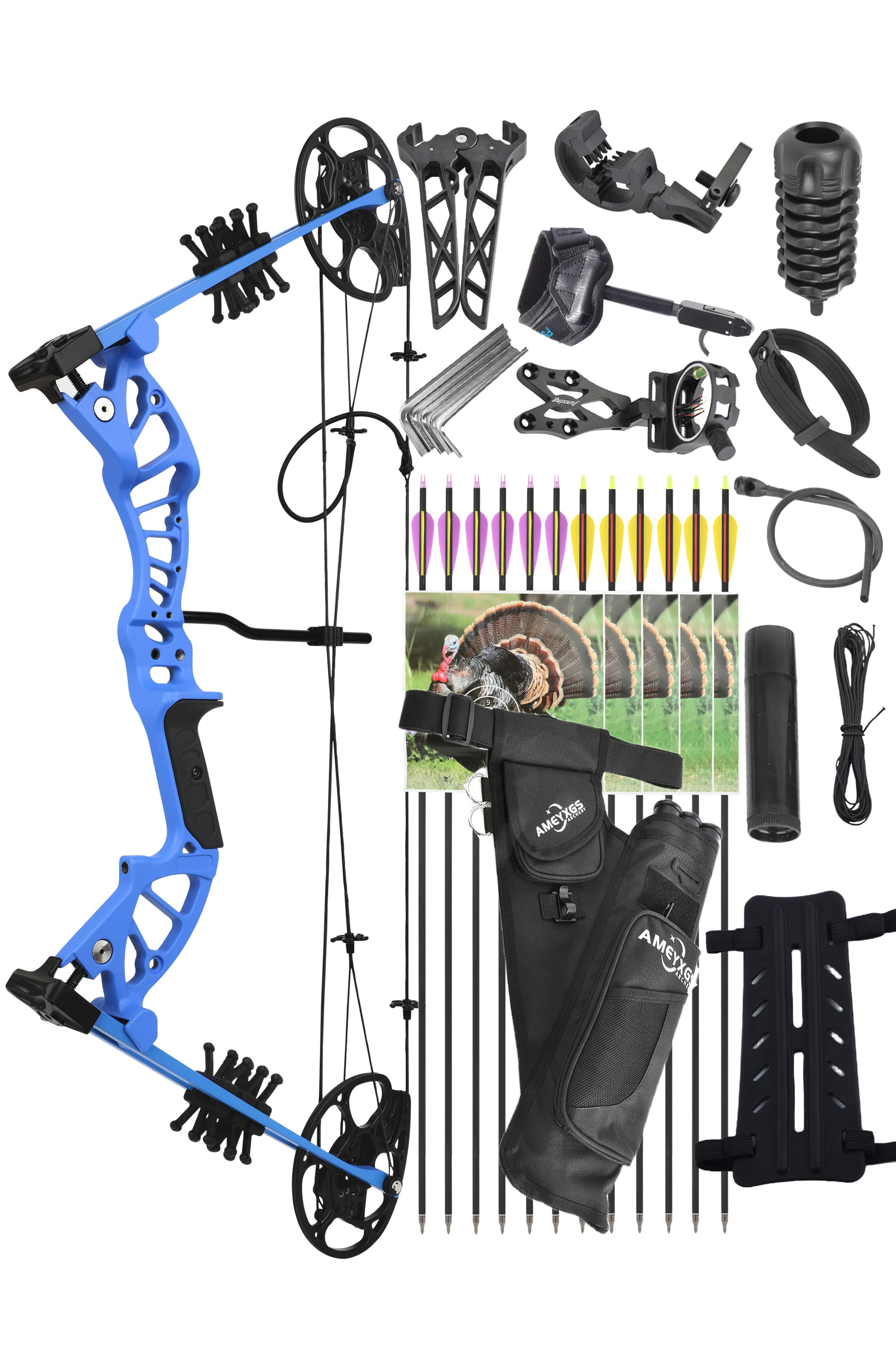 Archery 15-45lbs Compound Bow Arrow Kit Target