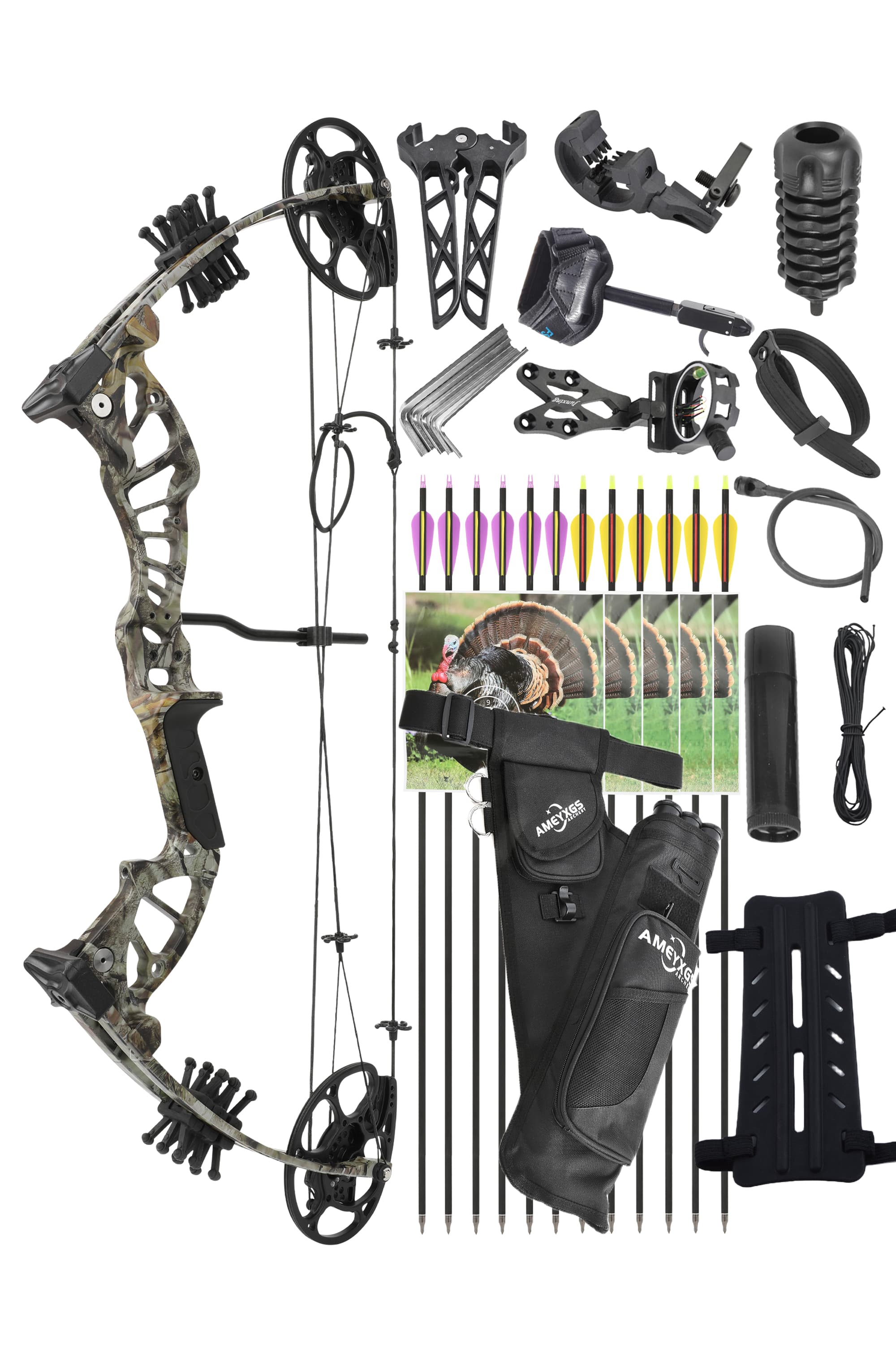Archery 15-45lbs Compound Bow Arrow Kit Target