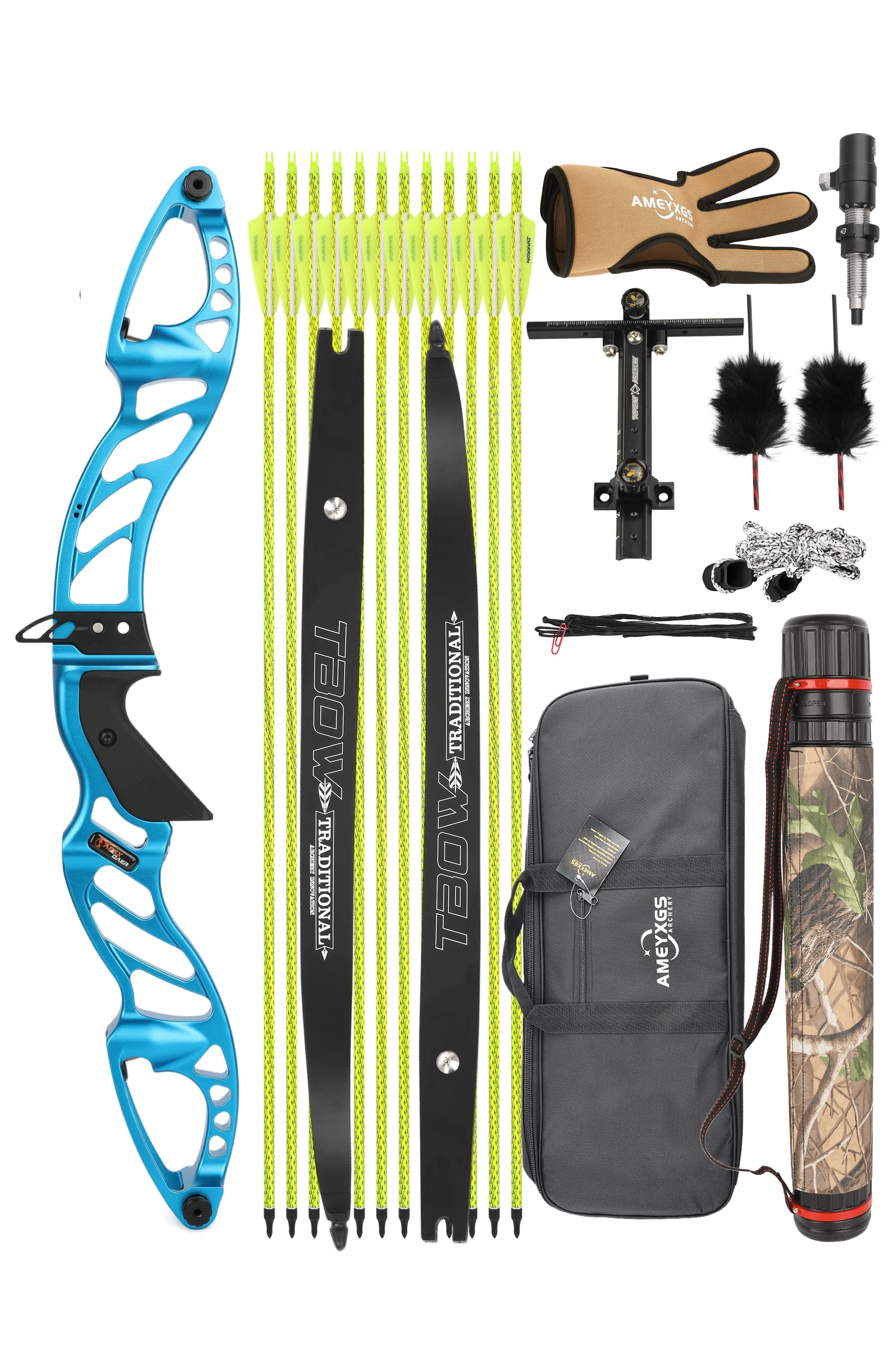 Archary Recurve Bow 25-60lbs Takedown Bow Shooting