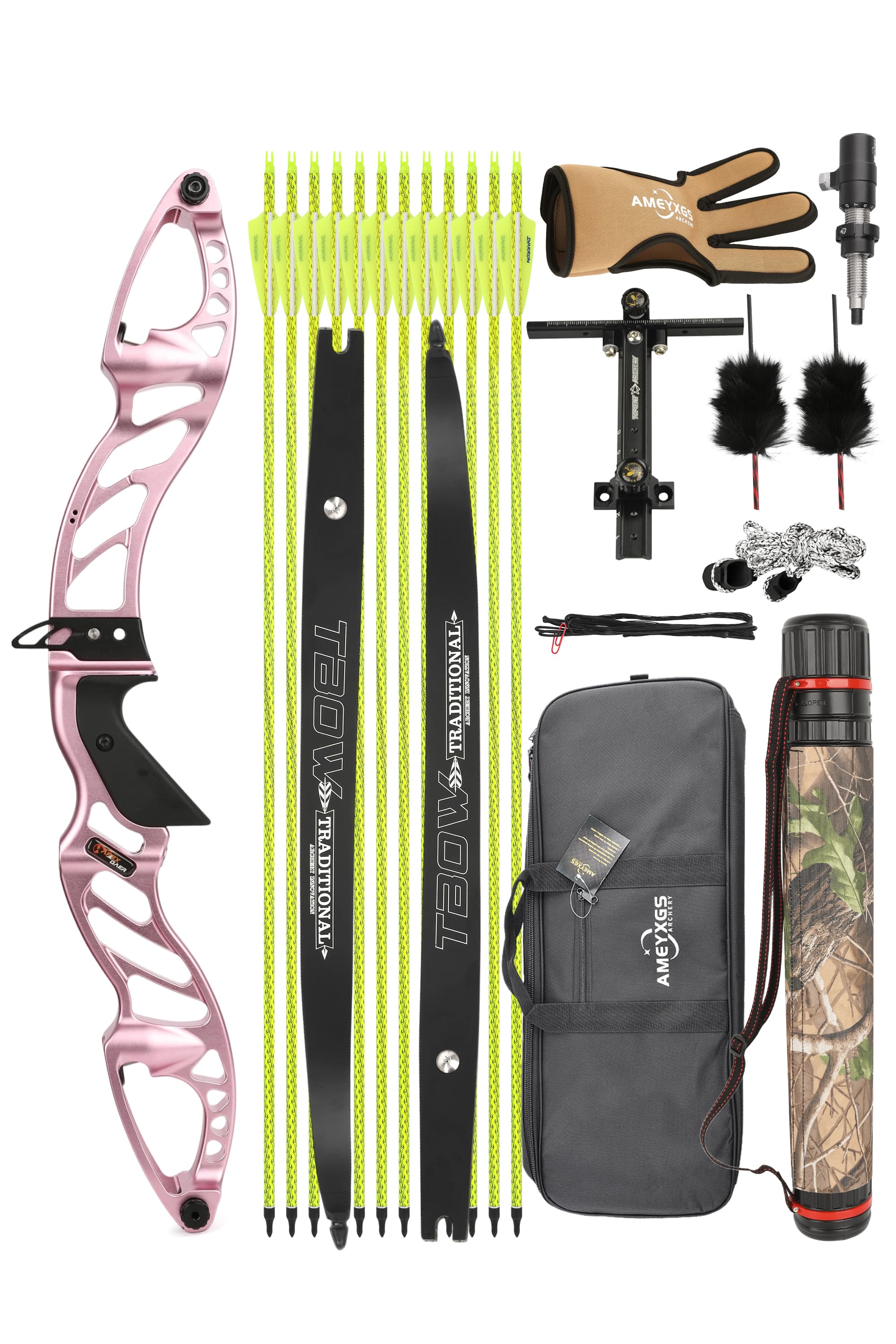 Archary Recurve Bow 25-60lbs Takedown Bow Shooting