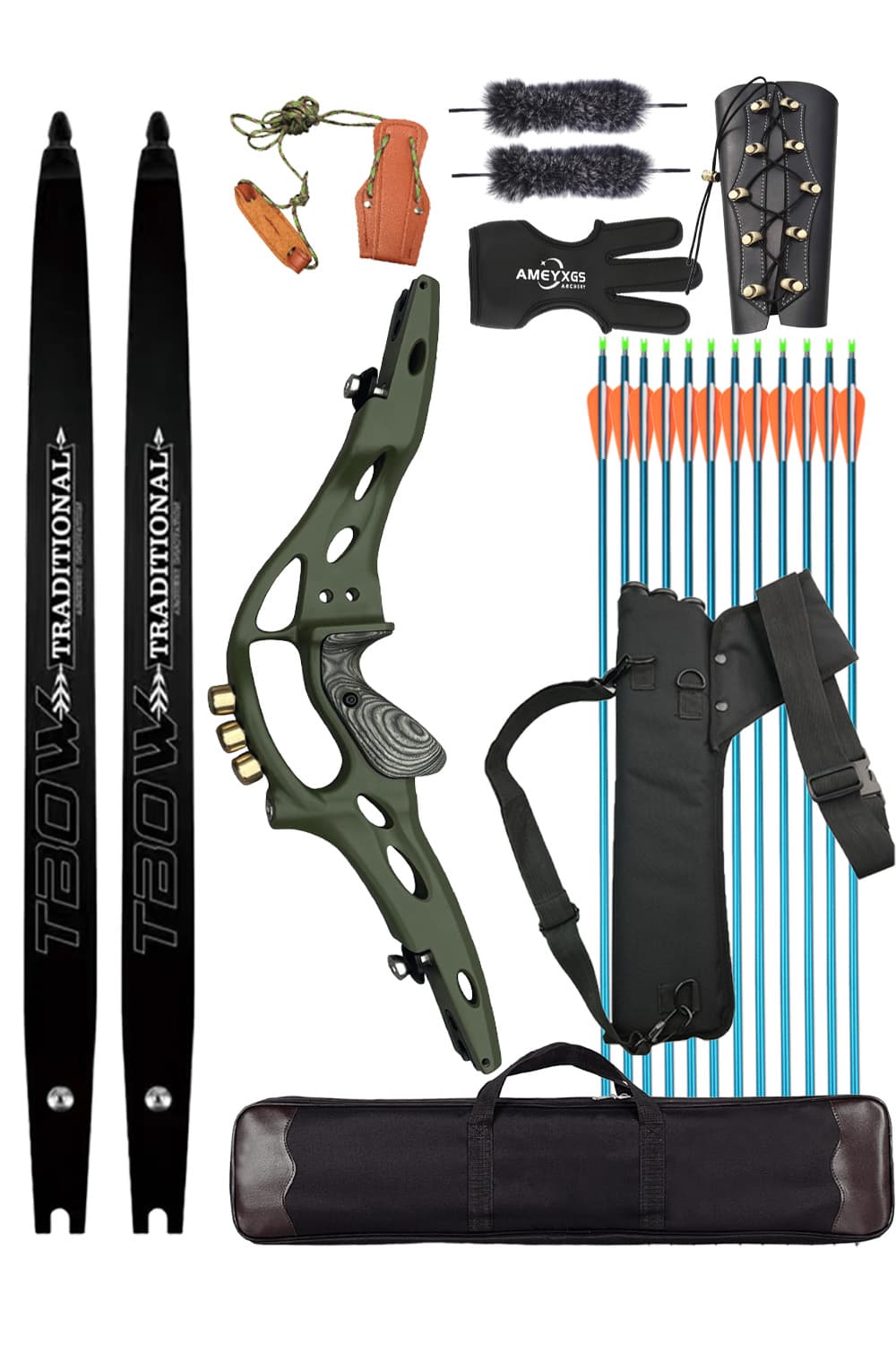 Tbow 30-60Lbs Takedown Hunting Recurve Bow ILF