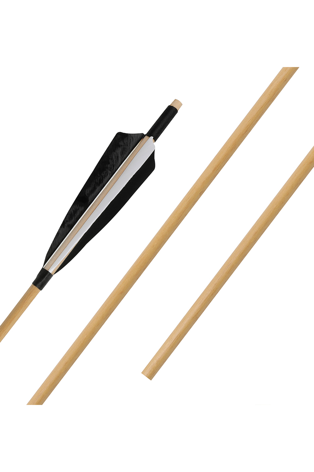 31" Arrow Shaft 5" Real Feather Wooden Arrow Shaft-Lokearchery