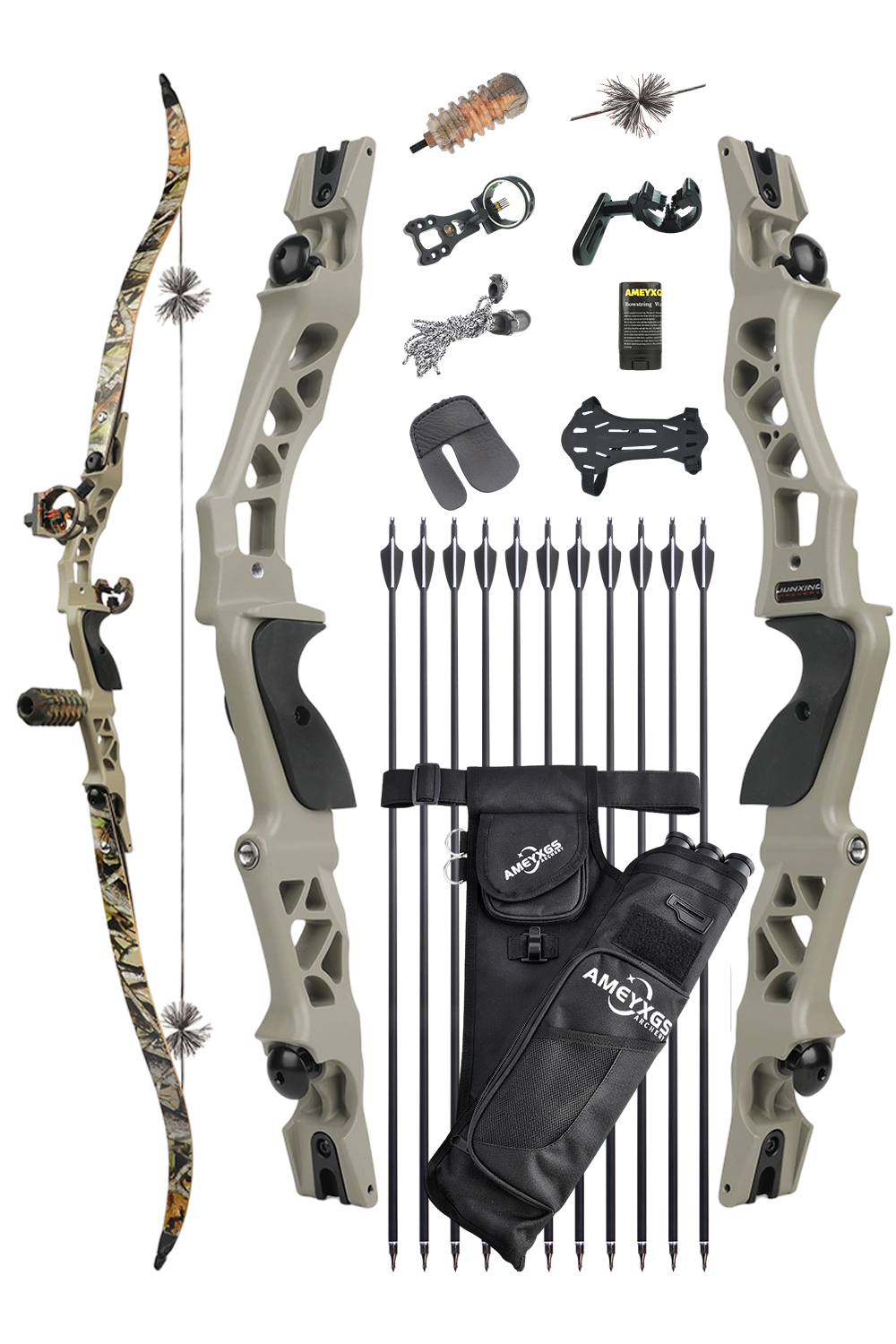 Junxing F166 ILF 30-60Lbs Hunting Recurve Bow Set-Lokearchery