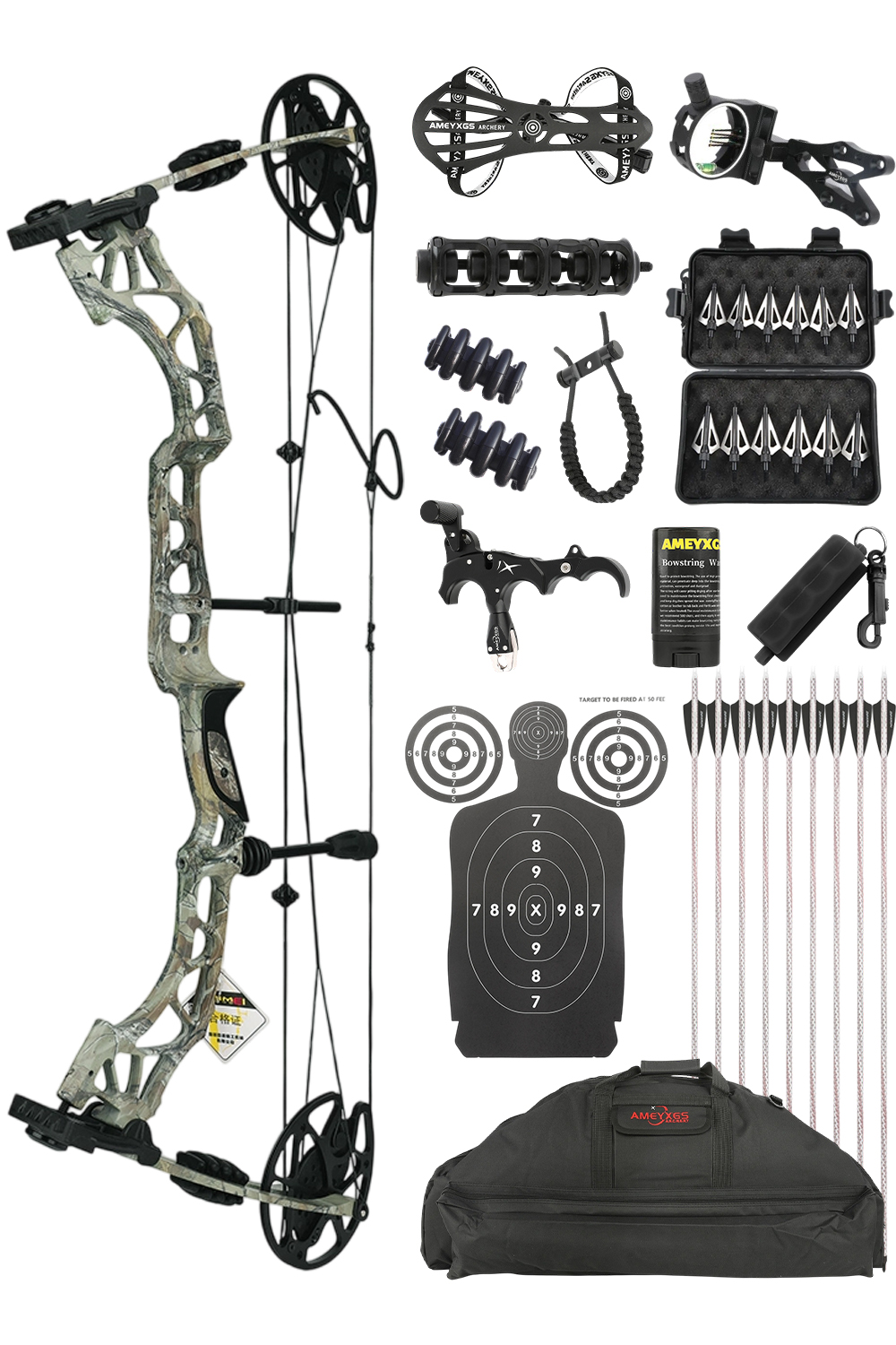 Kaimei Qin 35-70Lbs Archery Hunting Compound Bow Set-Lokearchery