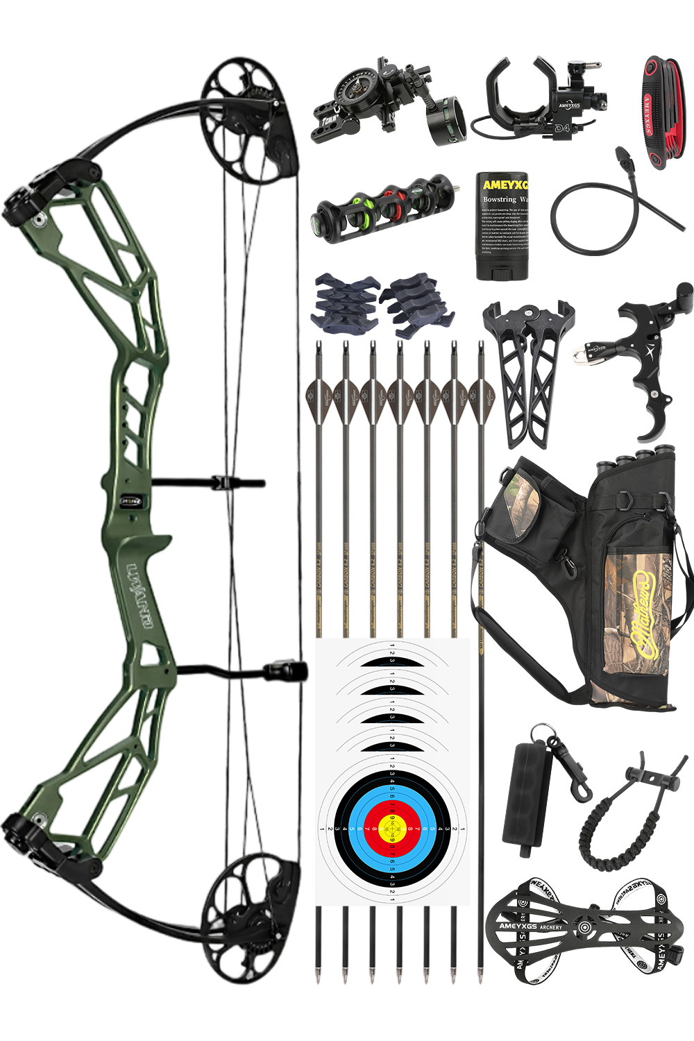 Lwano Pango 30-70Lbs Archery Hunting Compound Bow Set-Lokearchery