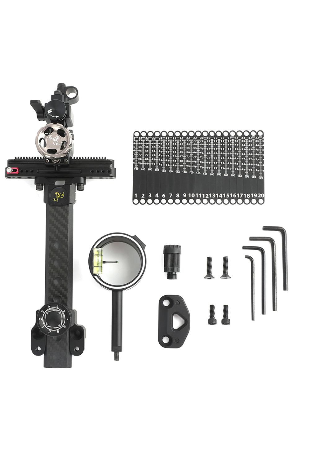 Topoint TX9610 Micro Adjustable Single Pin Carbon Bow Sight-Lokearchery