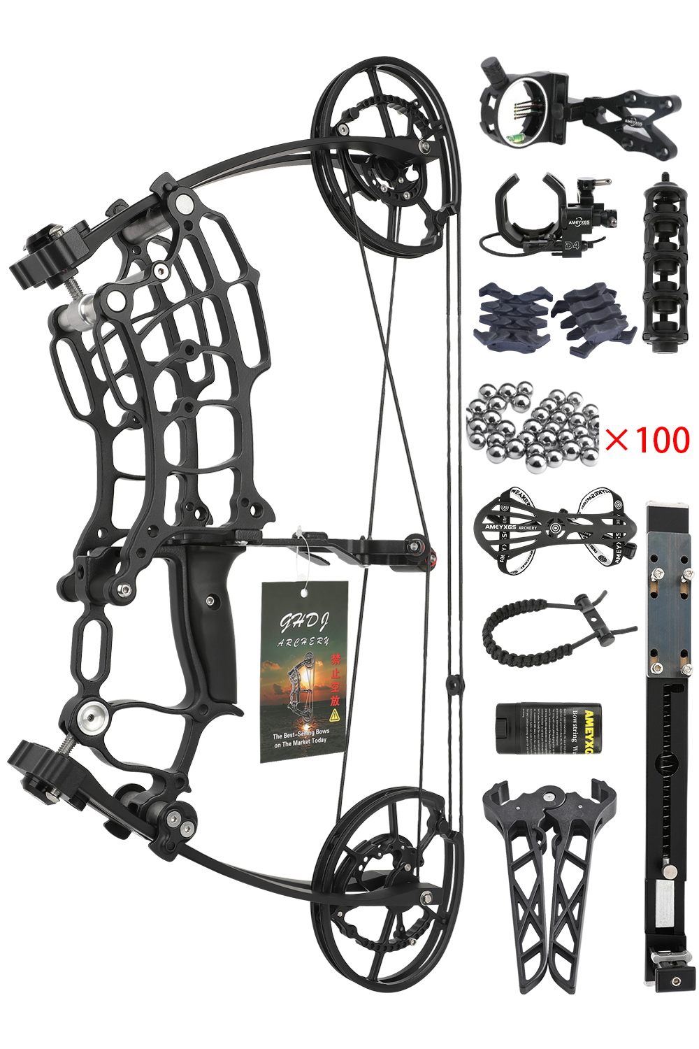 Villain 30-70Lbs CNC Ball Bearing Dual-Purpose Compound Bow Set