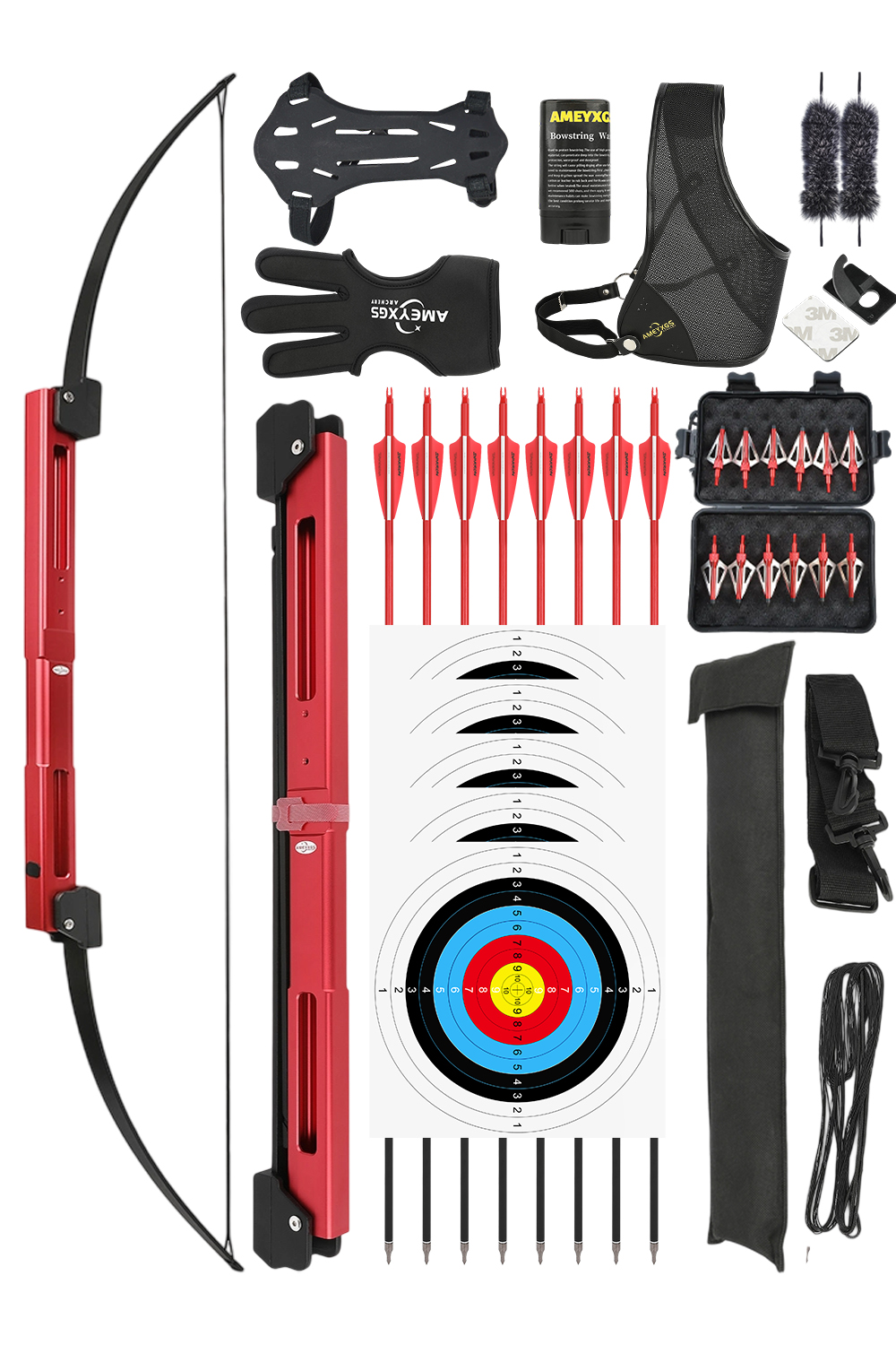 Ameyxgs 25-60Lbs Aluminum Alloy Tactical Folding Bow RH LH