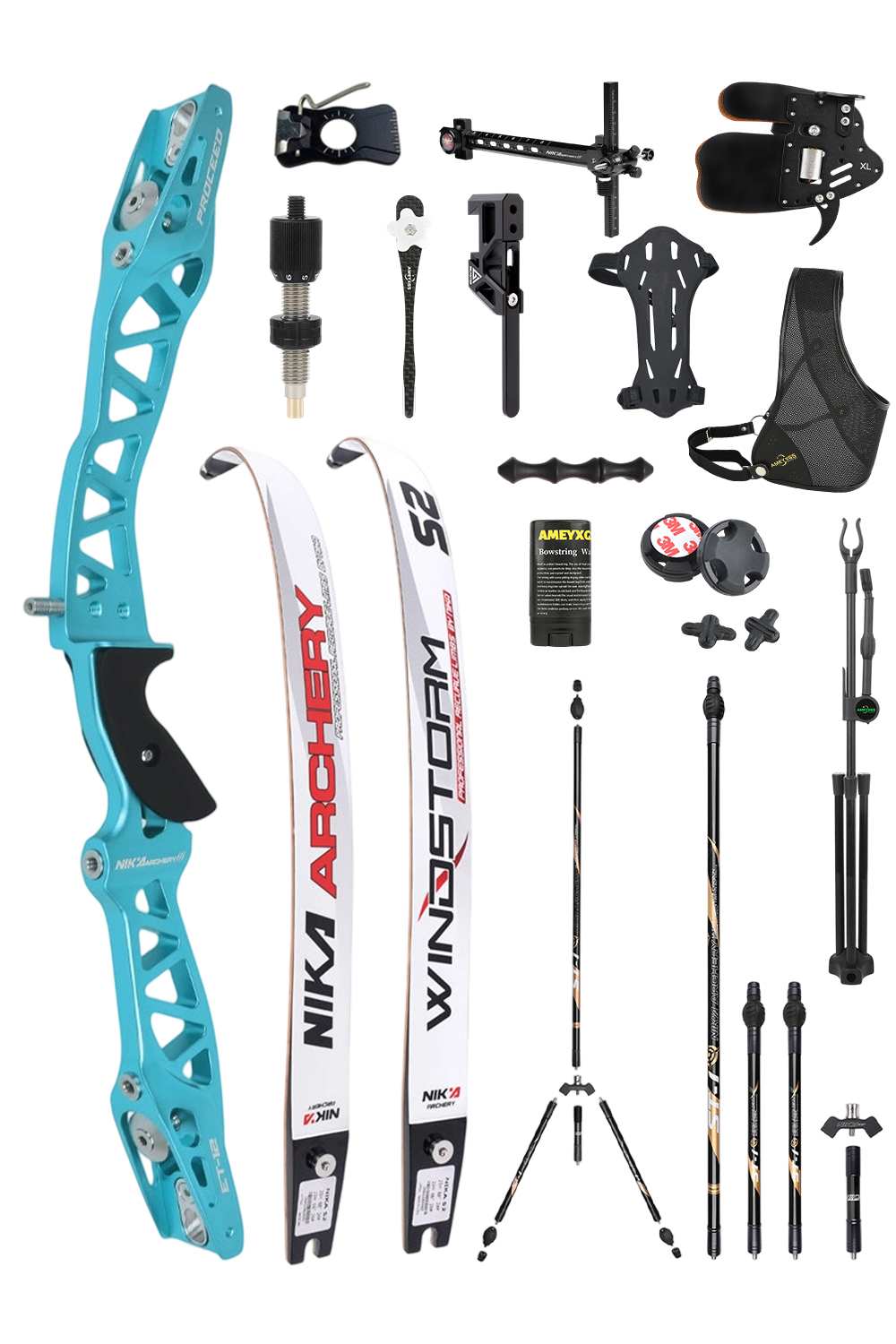 Nika ET-12 12-42Lbs CNC Competition Olympic Recurve Bow Set