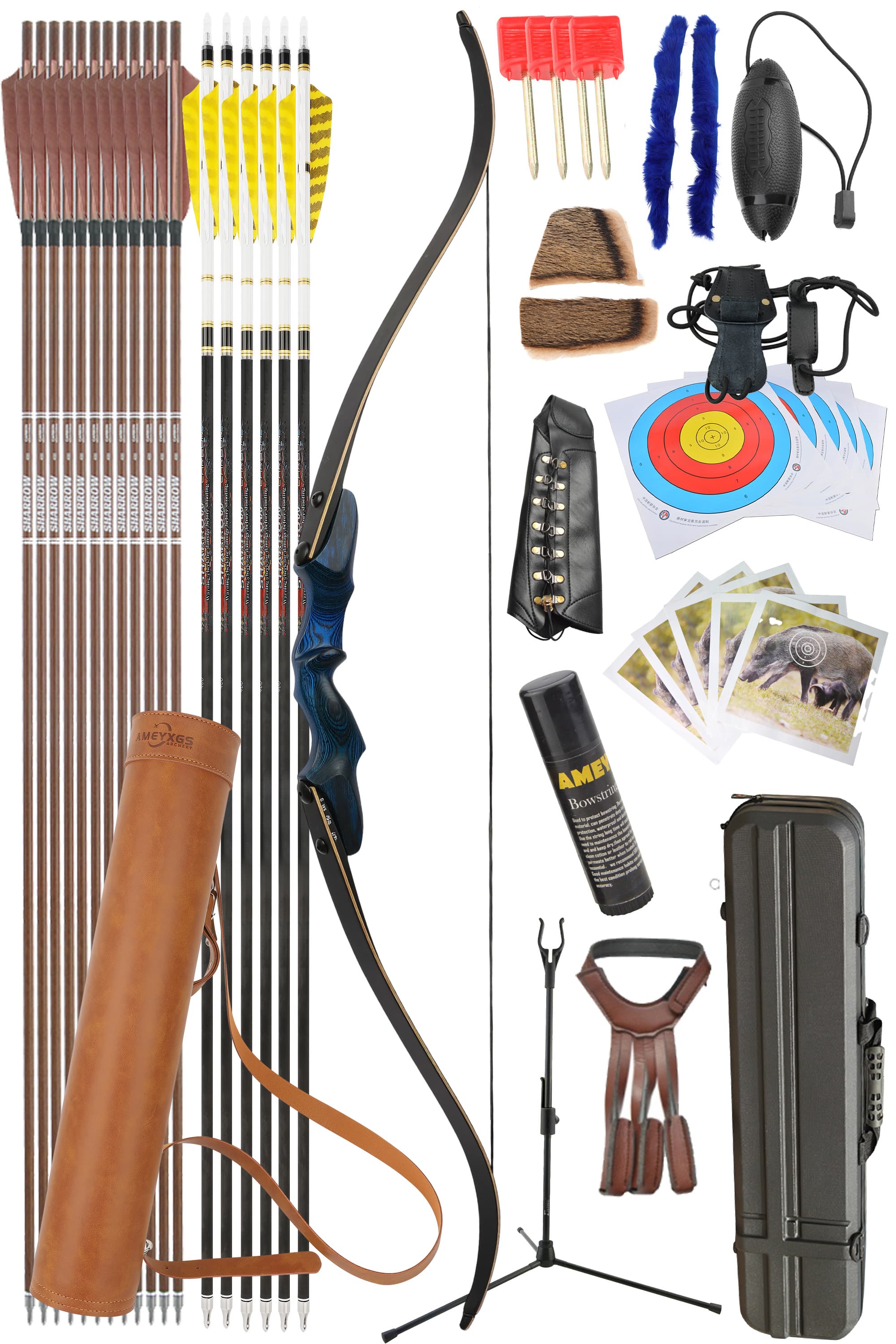 Rock Bear Recurve Bow 20-60LBS Takedown Bow Archery Hunting
