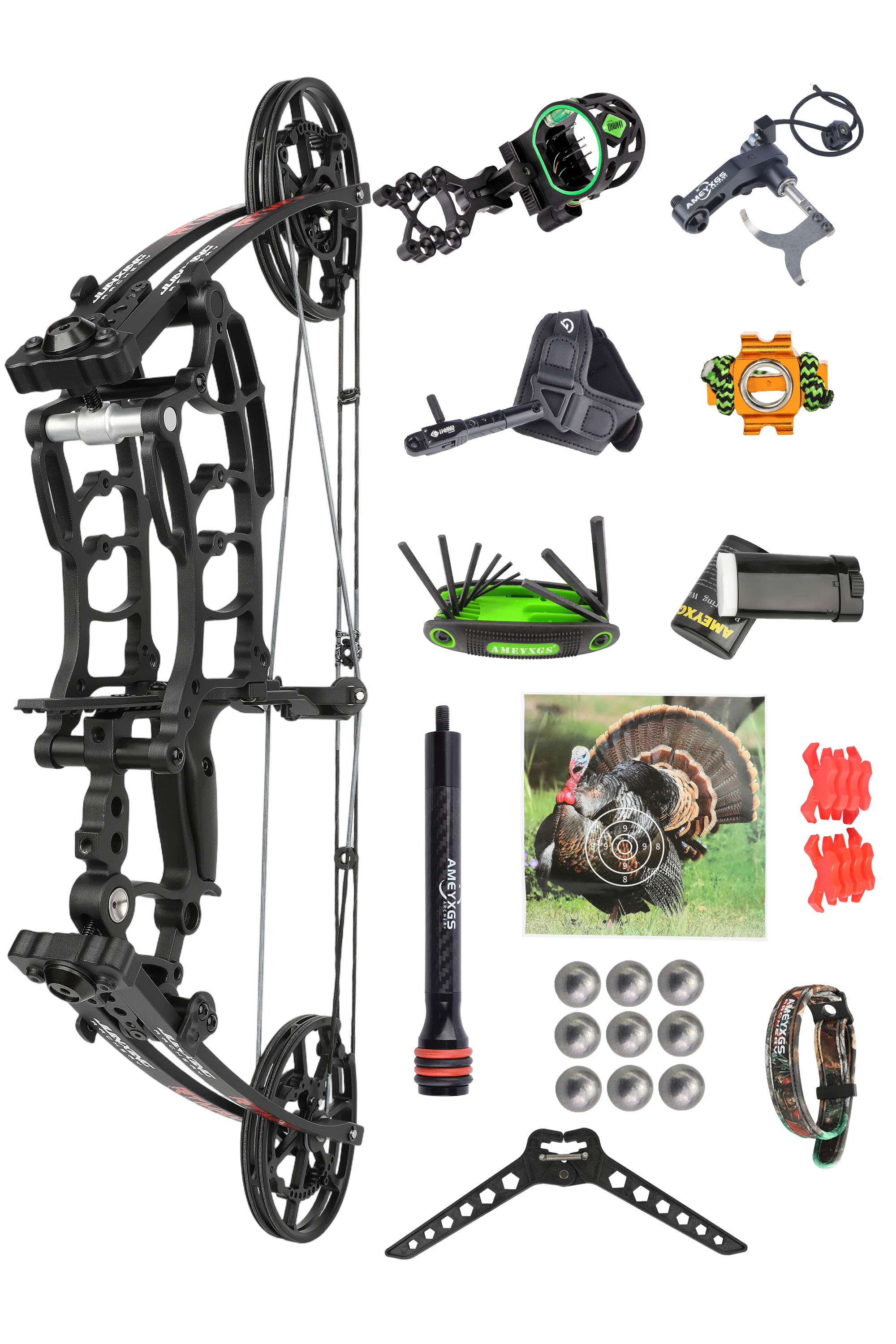 High-Performance Compound Bows, Style A & B, Adjustable 40-70 lbs