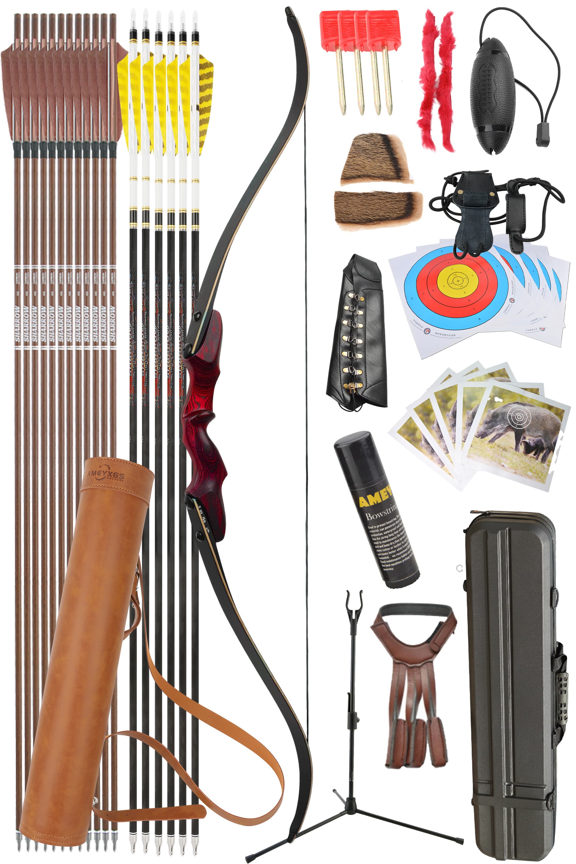 Rock Bear Recurve Bow 20-60LBS Takedown Bow Archery Hunting