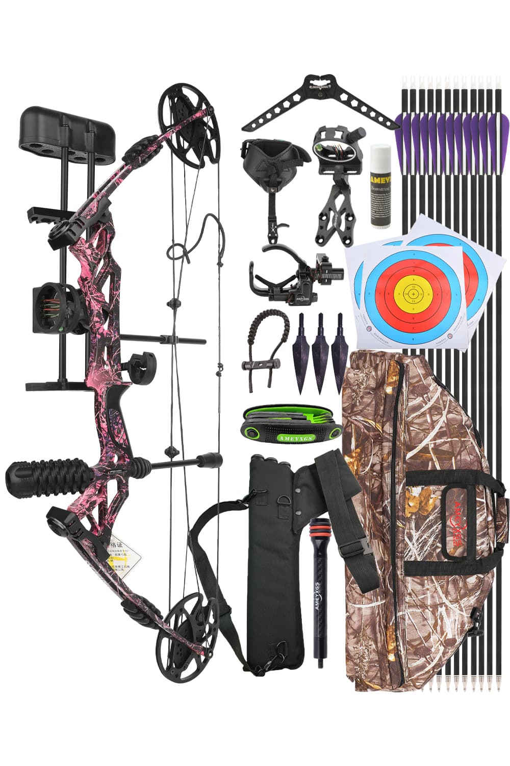 KAIMEI HAN Adjustable Hunting Compound Bow Set 30-60lbs