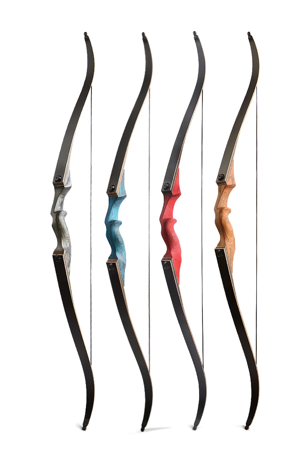 Black Hunter 60" 20-60Lbs RH LH Hunting Recurve Bow Set-Lokearchery