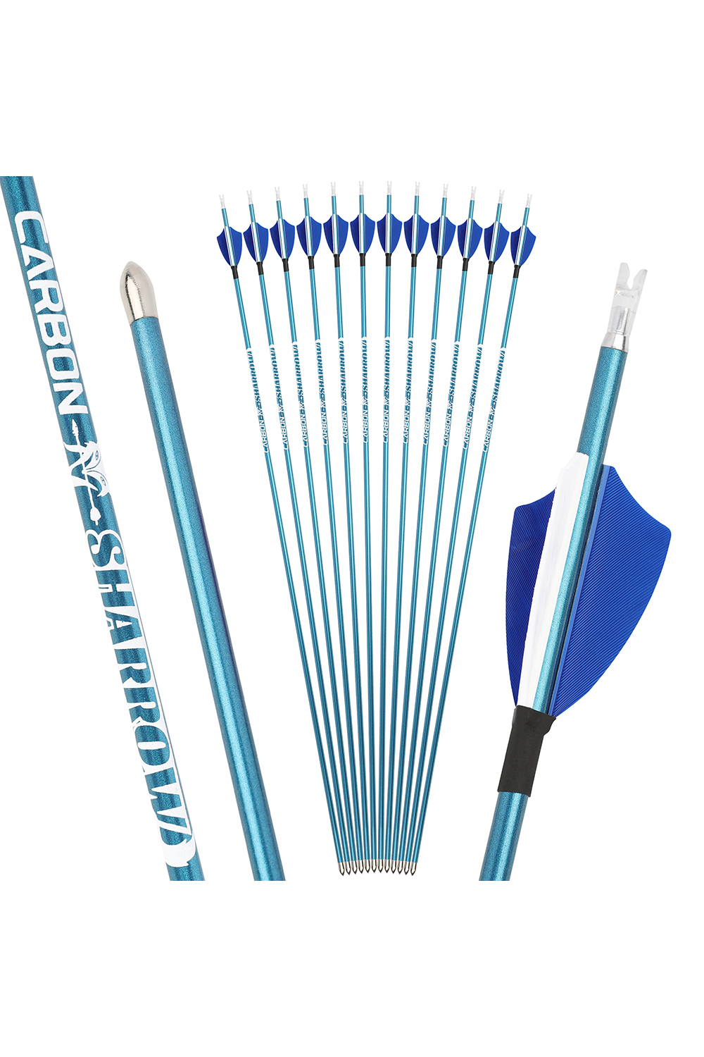 32" Sharrow ID4.2mm Shield Shape Pure Carbon Arrow-Lokearchery