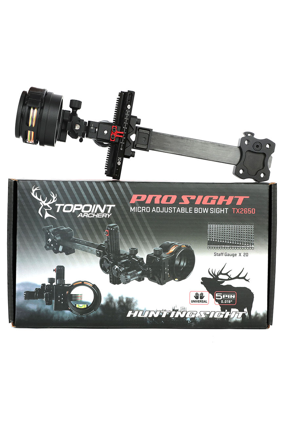 Topoint TX2650 Adjustable Five-pin Hunting Bow Sight RH/LH-Lokearchery