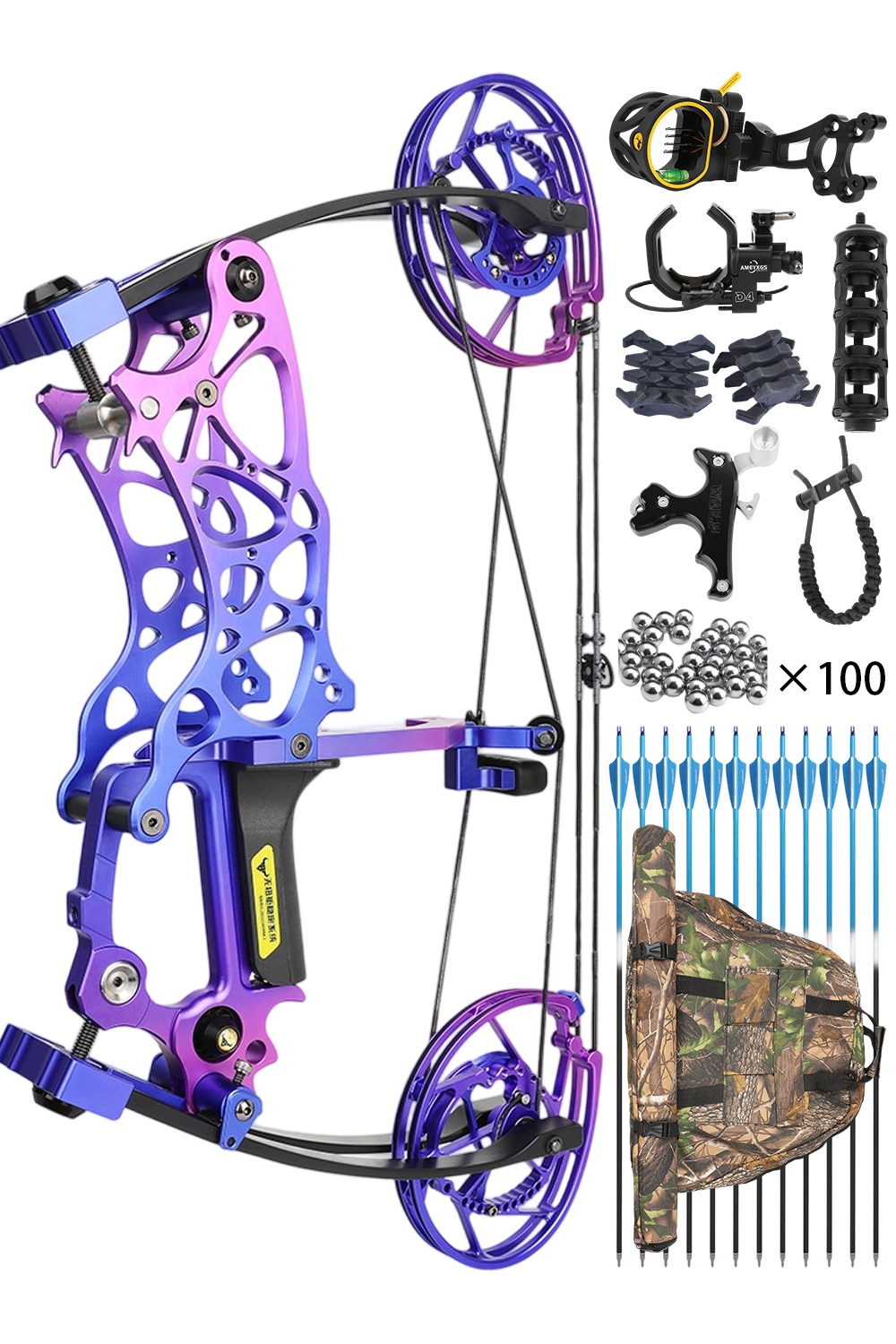 Robin King Bull 201 35-70Lbs Hunting Ball Bearing Compound bow Set RH LH