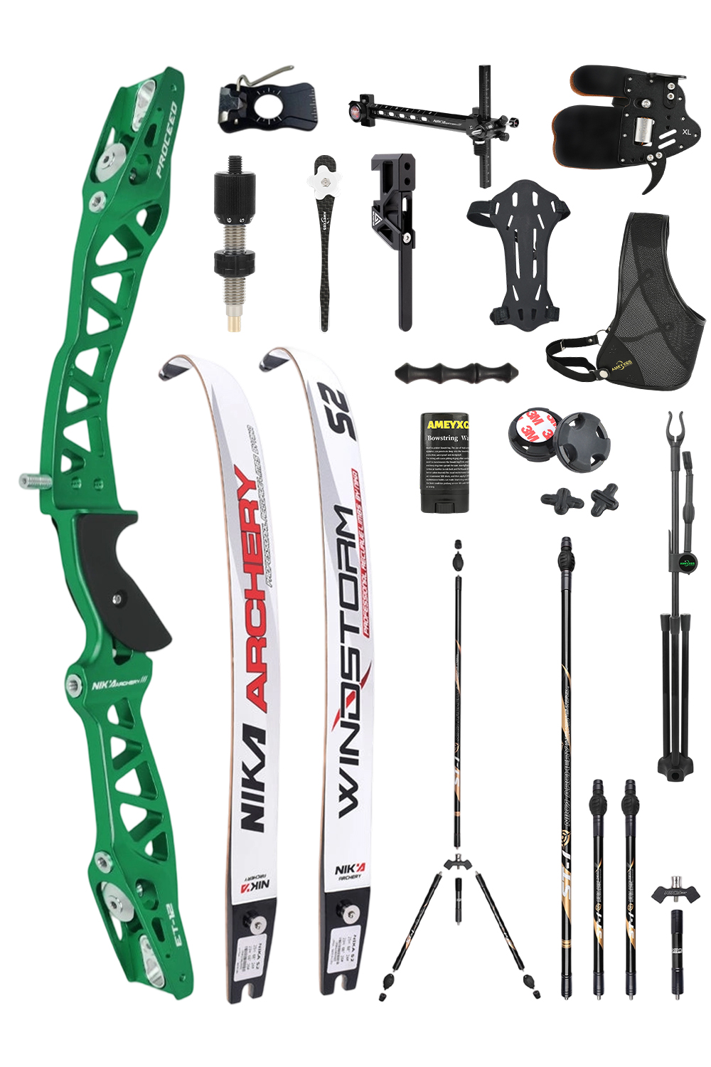 Nika ET-12 12-42Lbs CNC Competition Olympic Recurve Bow Set