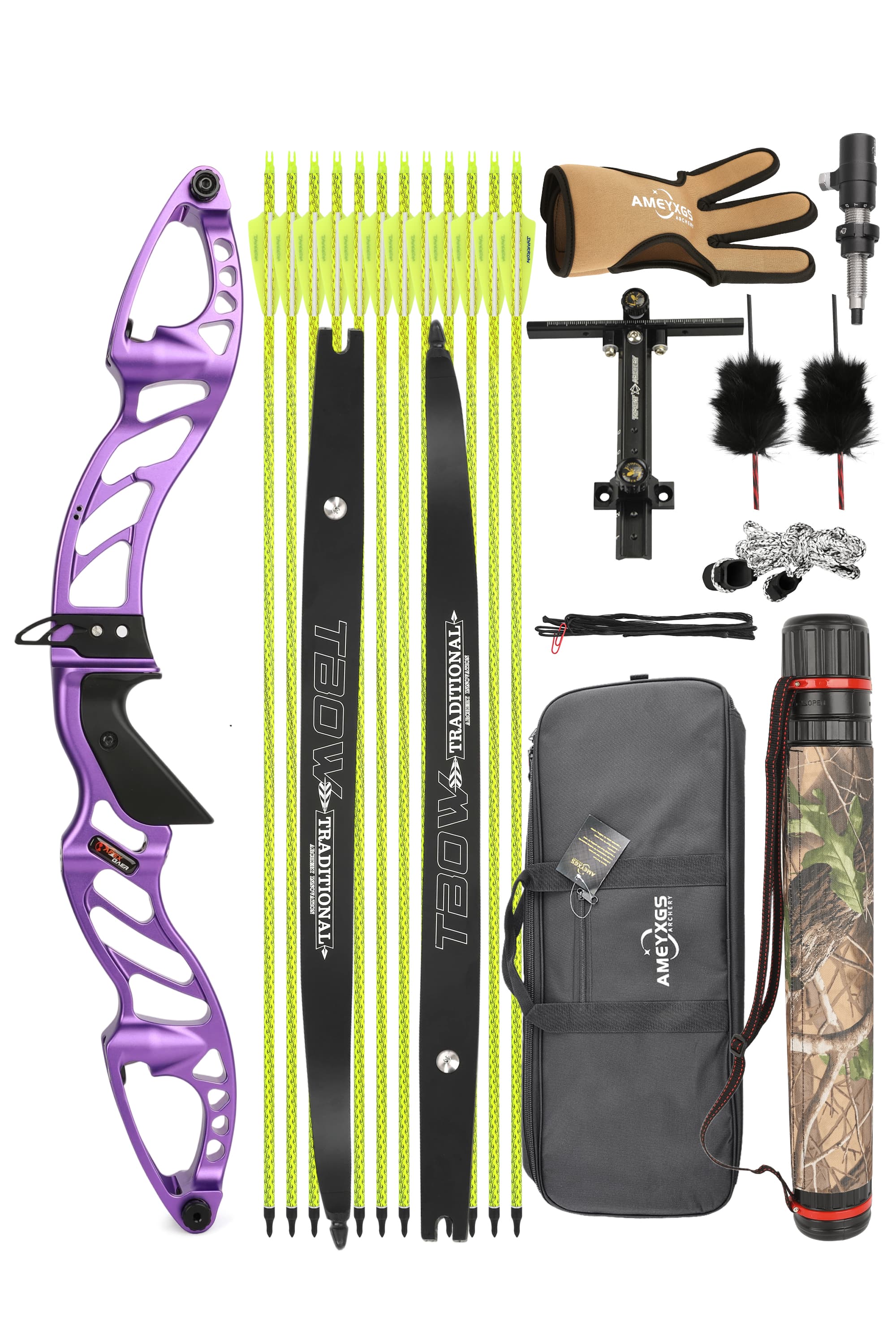 Archary Recurve Bow 25-60lbs Takedown Bow Shooting