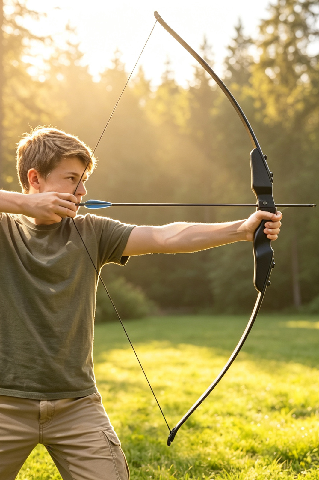 40lbs Traditional Recurve Bow Set with Wooden Riser & Arrows