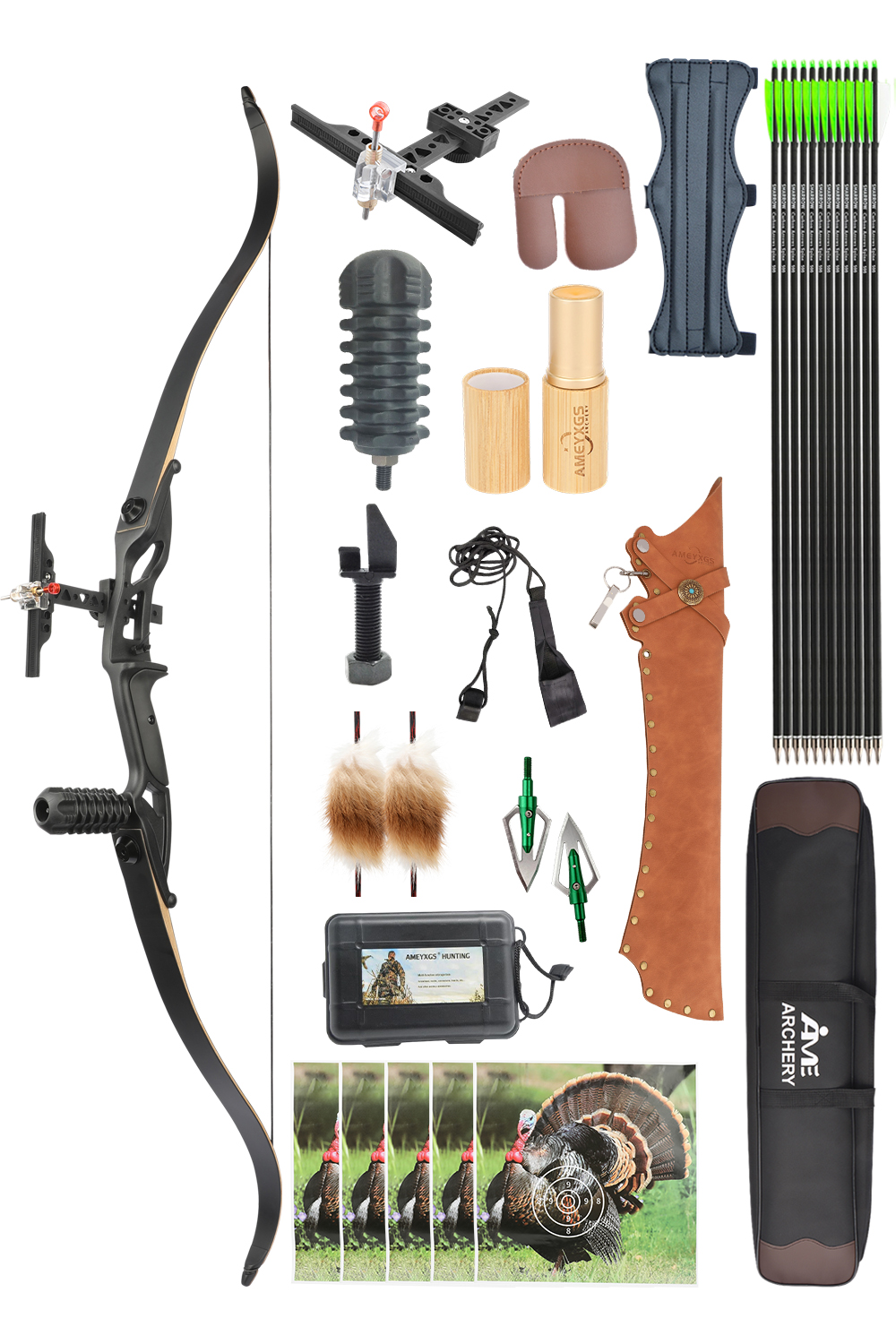 Junxing F179 30-50Lbs Archery Hunting Recurve Bow Set