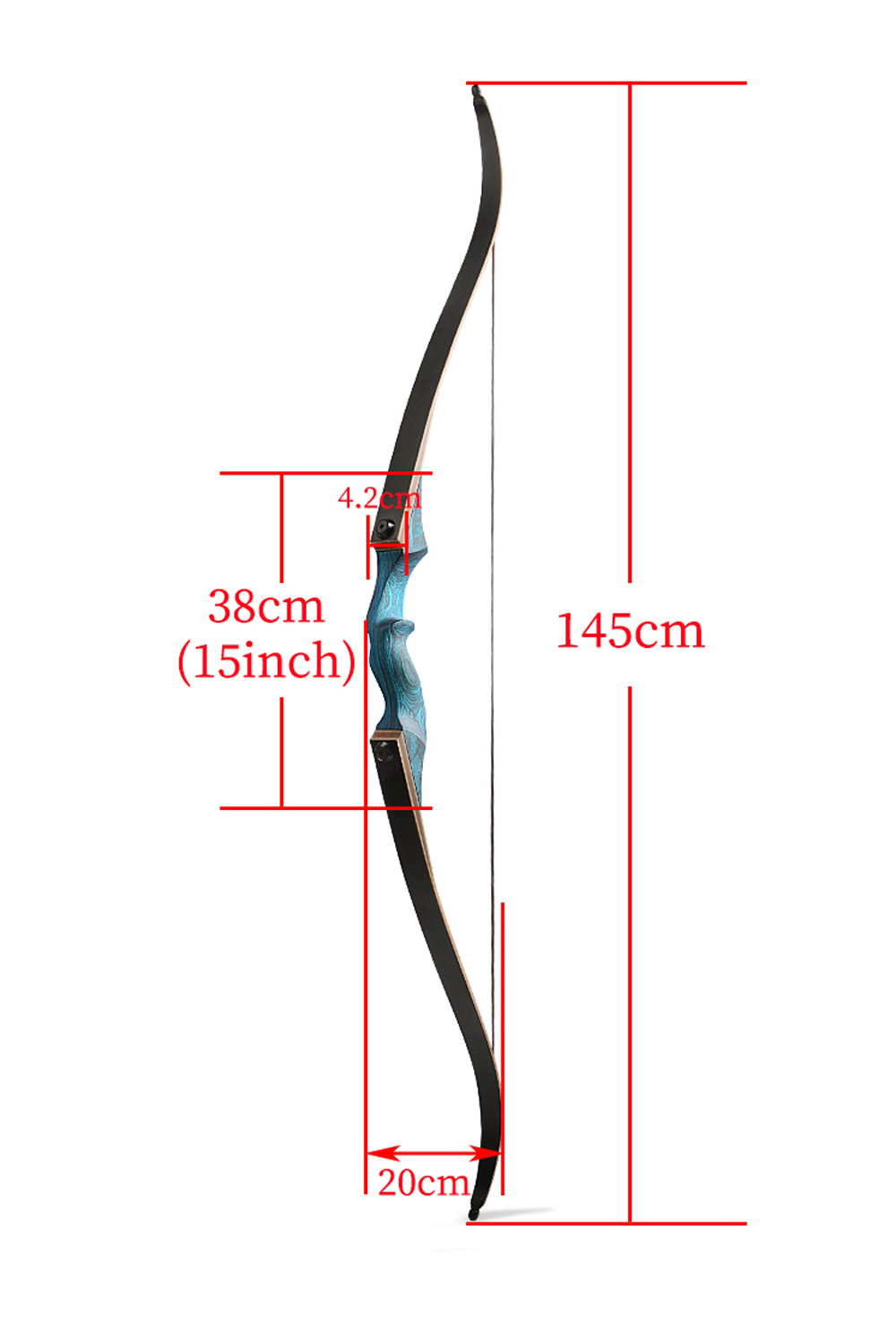 Black Hunter 60" Takedown Recurve Bow 20-60Lbs Hunting Bow-Lokearchery