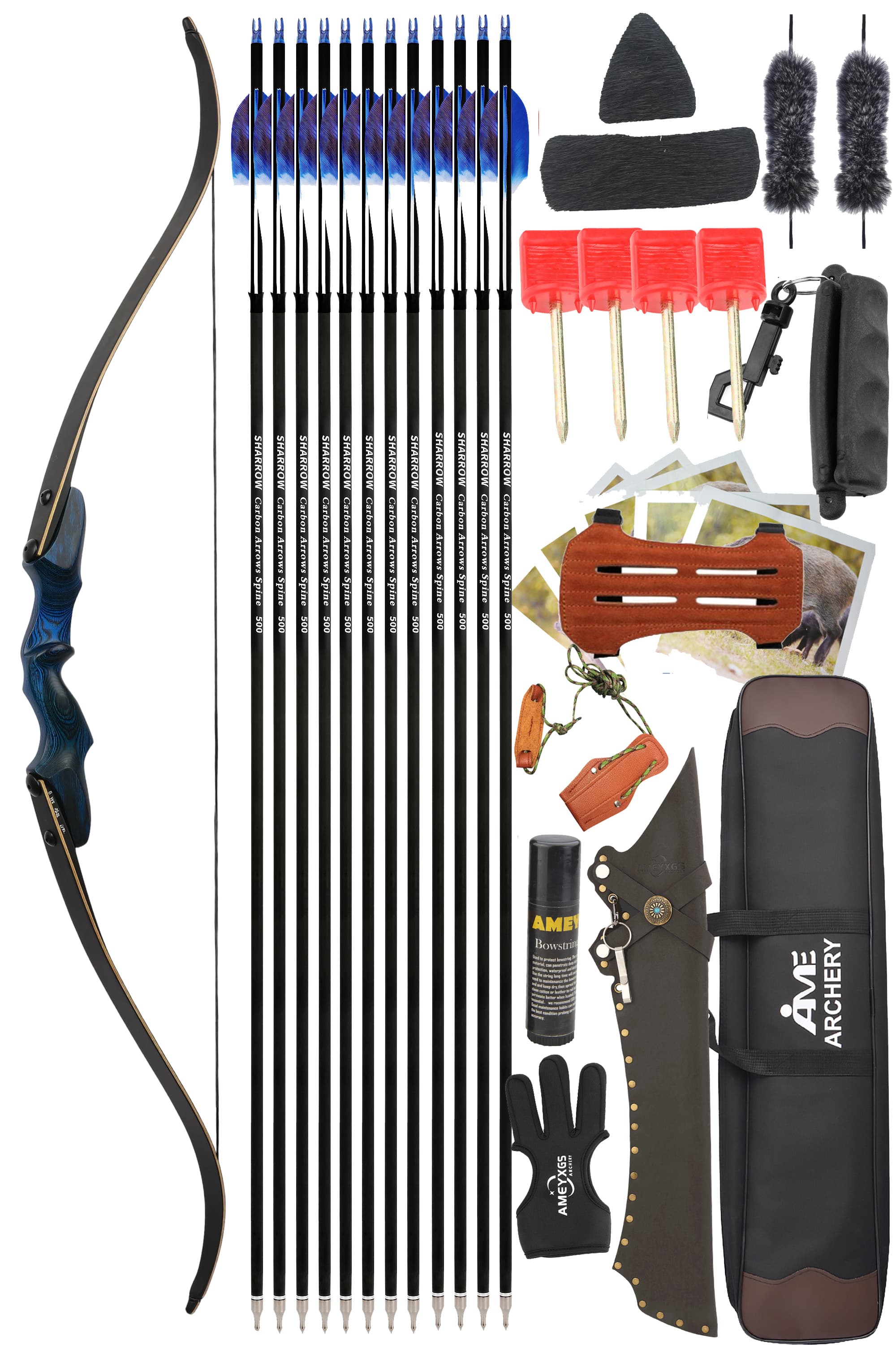 Rock Bear Recurve Bow 20-60LBS Takedown Bow Archery Hunting