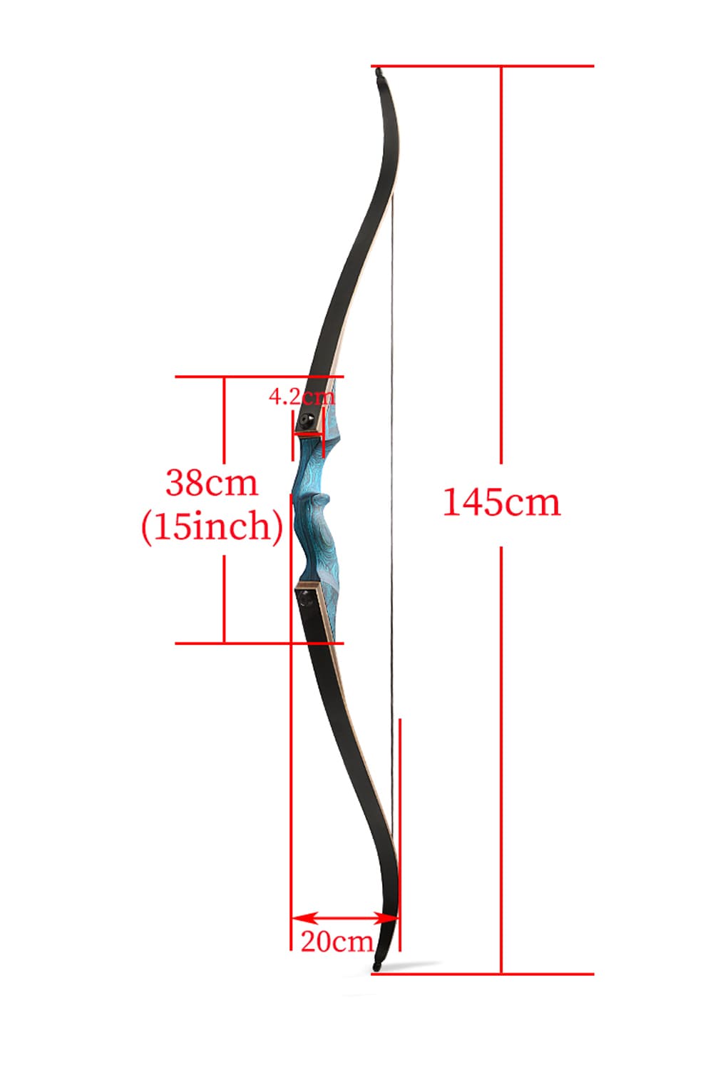 Black Hunter 60" 20-60Lbs RH LH Hunting Recurve Bow Set-Lokearchery