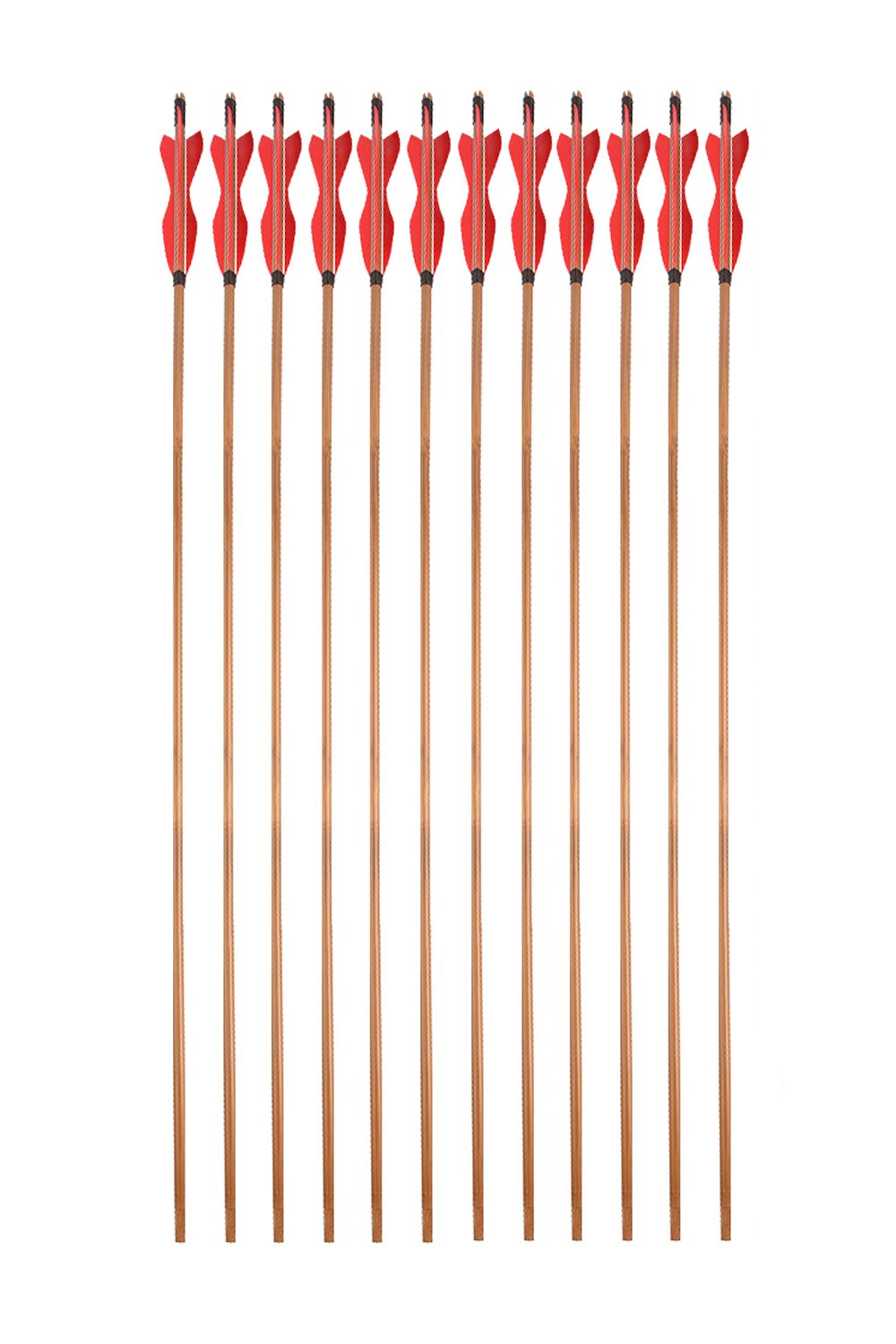 8mm Hunting Bamboo Arrows Shaft with 5" Turkey Feather-Lokearchery