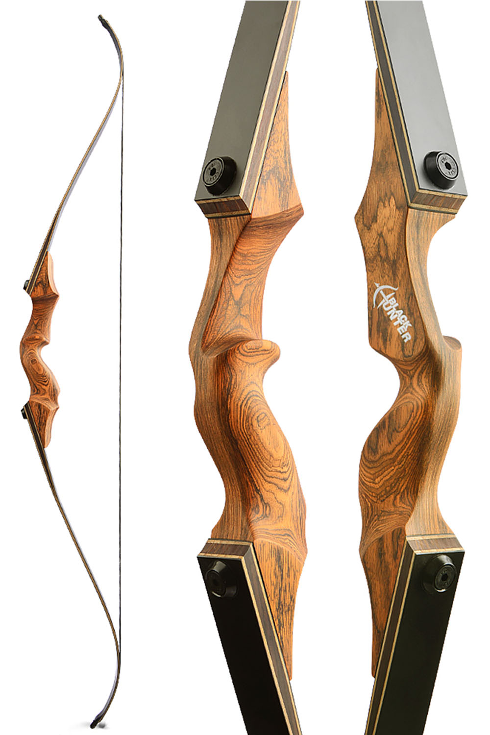 Black Hunter 20-60Lbs Takedown Hunting Recurve Bow Set RH LH