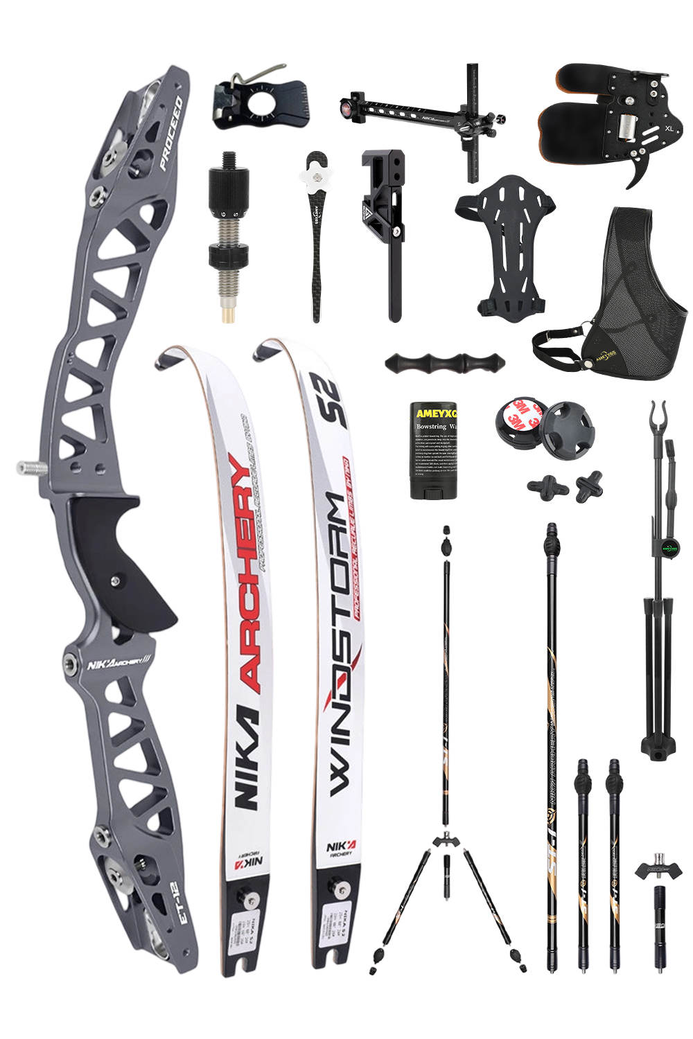 Nika ET-12 12-42Lbs CNC Competition Olympic Recurve Bow Set