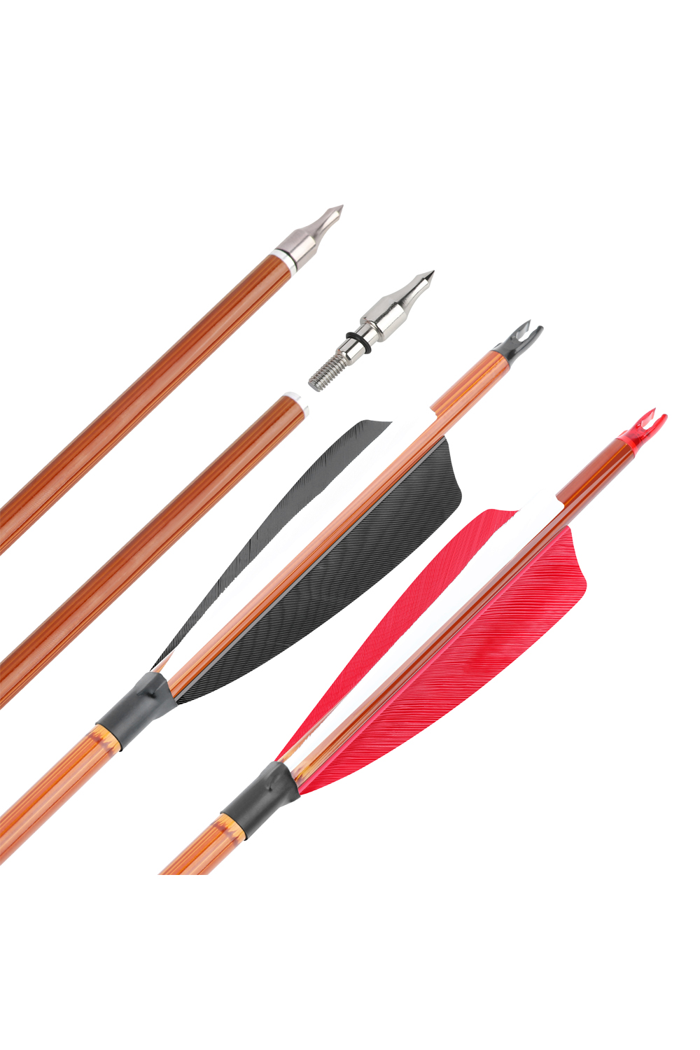 Lokearchery Bamboo Pattern 100gr Tips 500 Spine Carbon Arrows