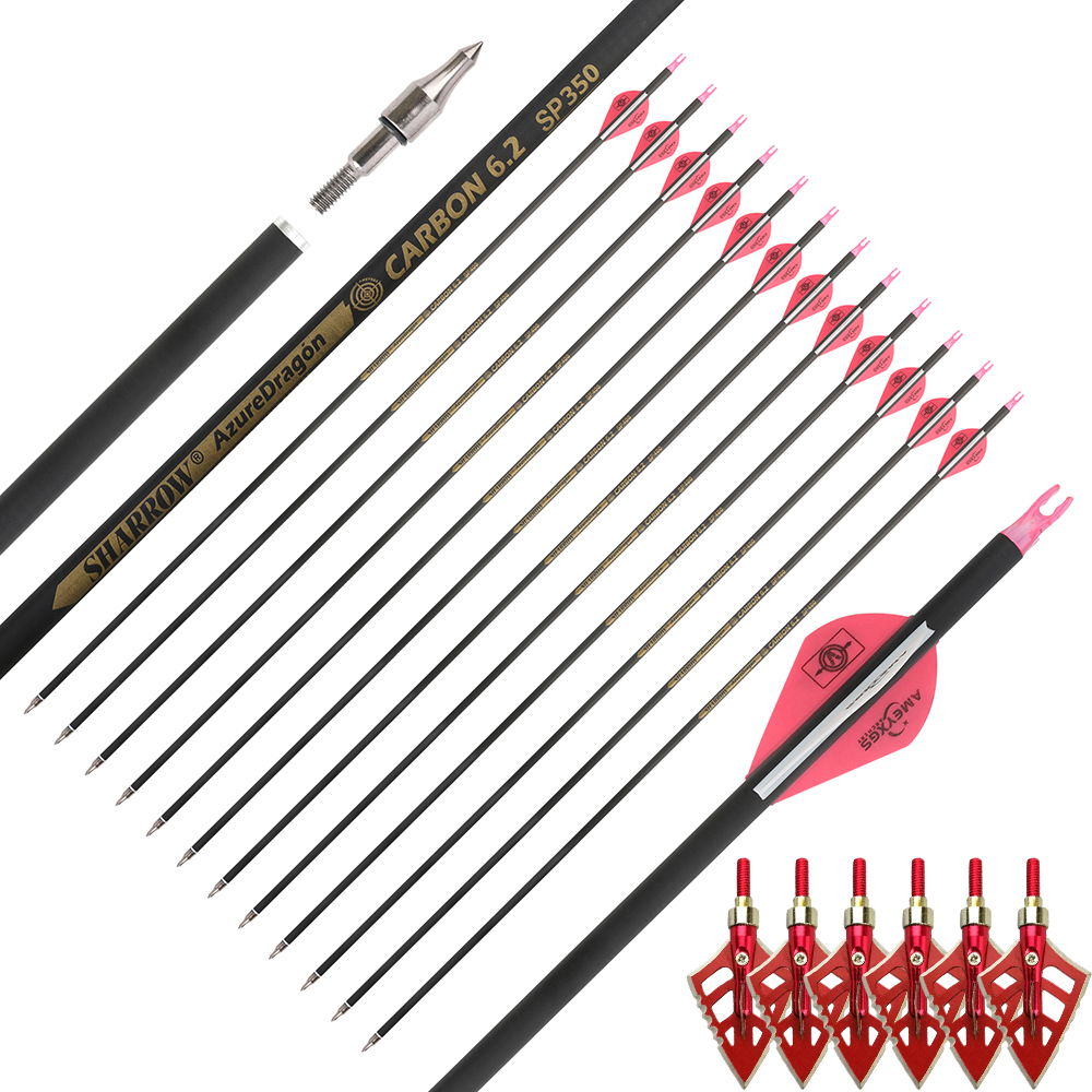 30 in Carbon Arrows 12pcs 500 Spine Value Set