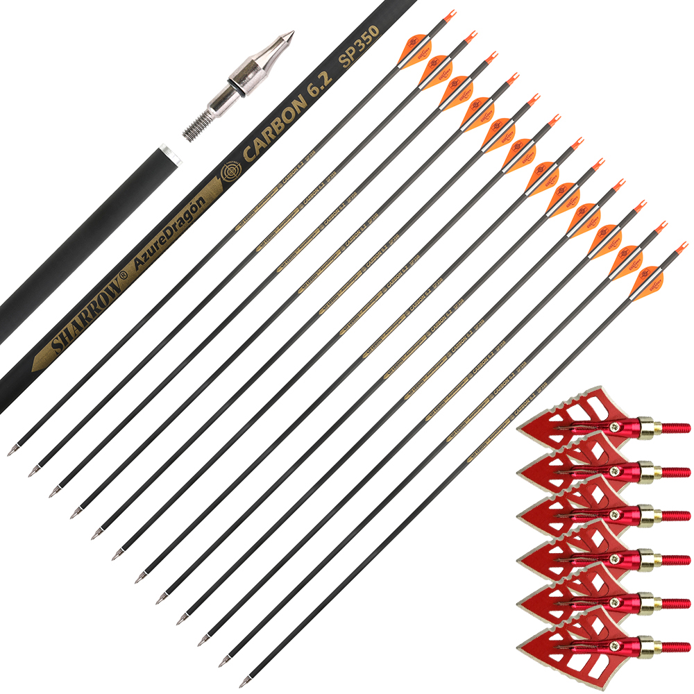 30 in Carbon Arrows 12pcs 500 Spine Value Set