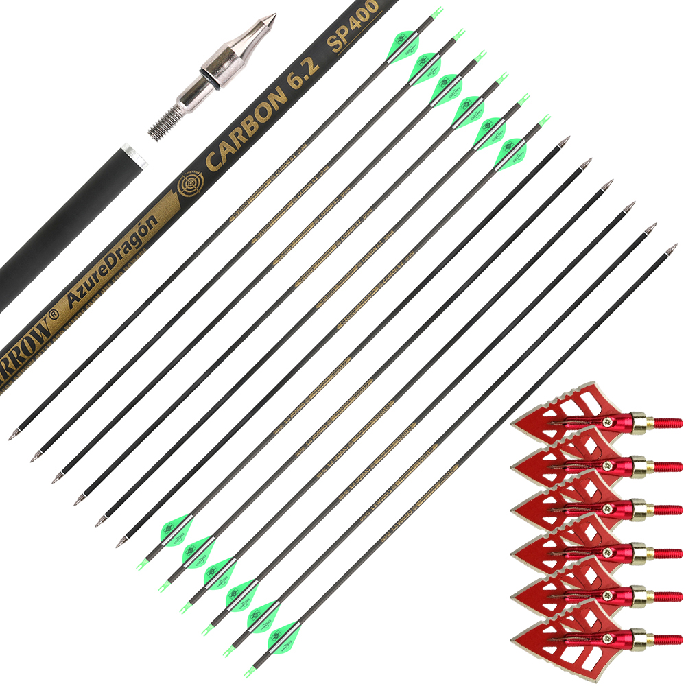 30 in Carbon Arrows 12pcs 500 Spine Value Set