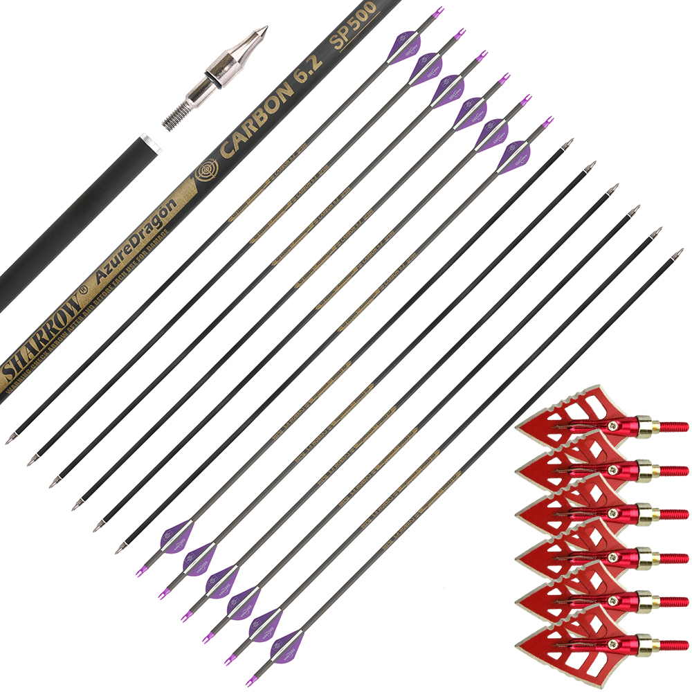 30 in Carbon Arrows 12pcs 500 Spine Value Set