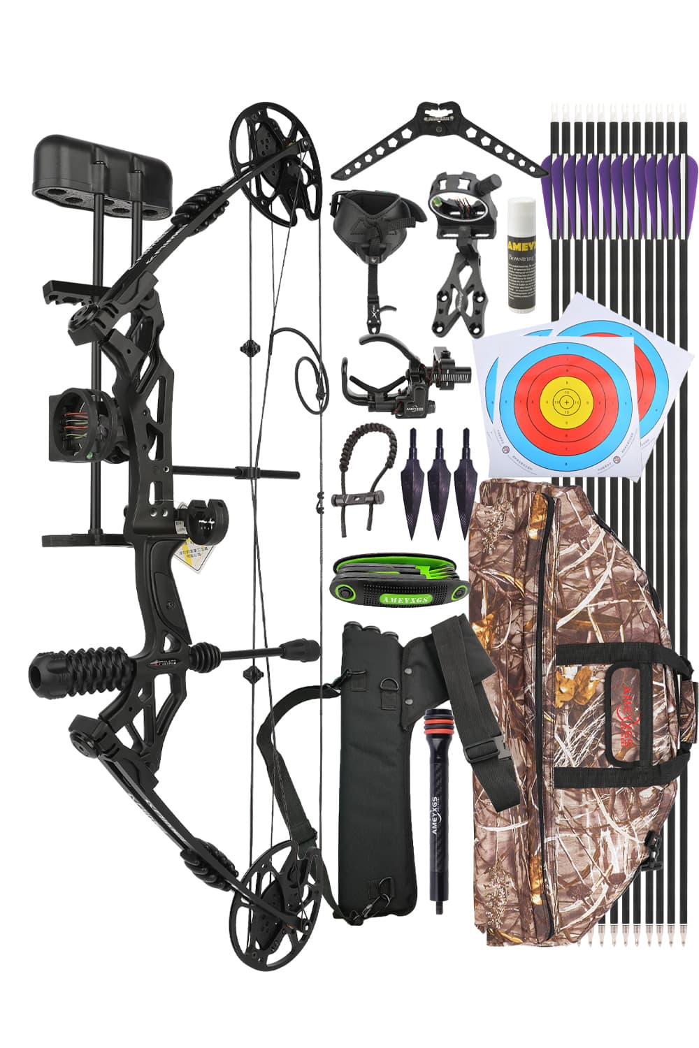 KAIMEI HAN Adjustable Hunting Compound Bow Set 30-60lbs