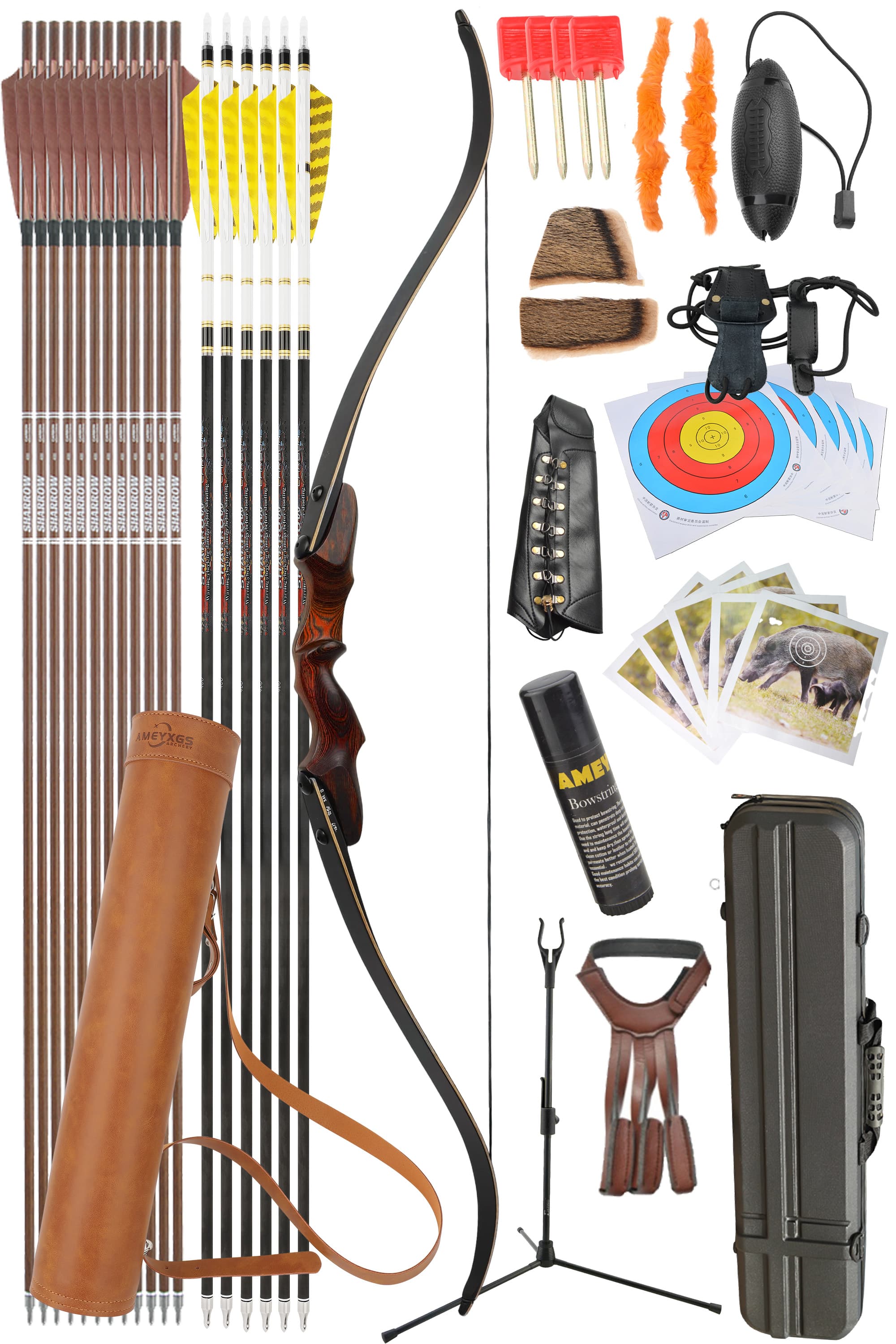Rock Bear Recurve Bow 20-60LBS Takedown Bow Archery Hunting