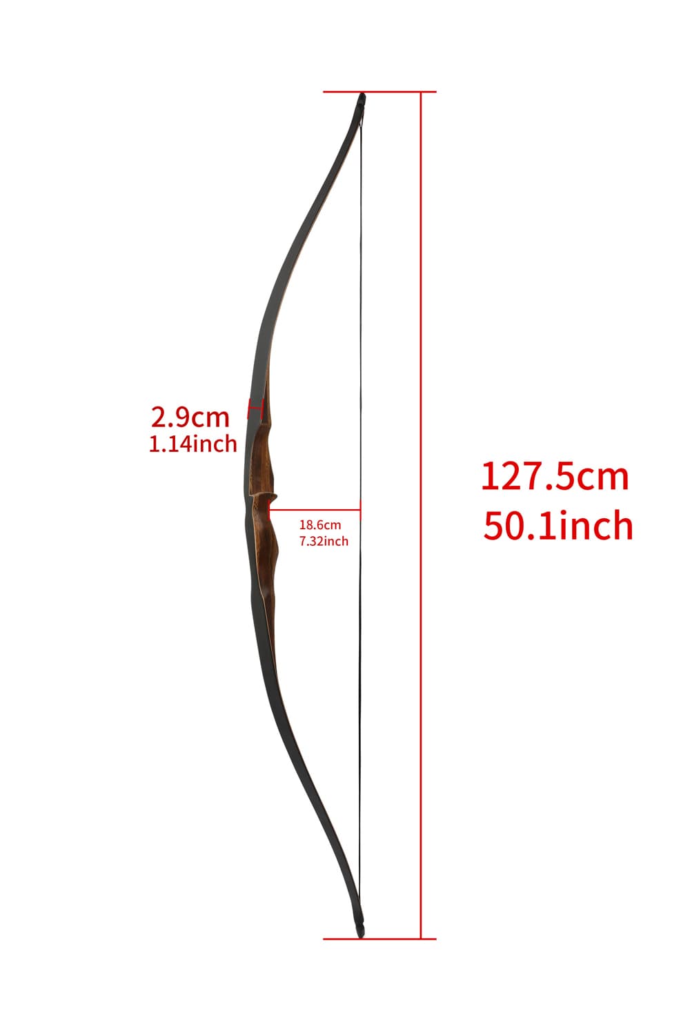 52 inch Traditional Bow 10-30Lbs Small Longbow-Lokearchery