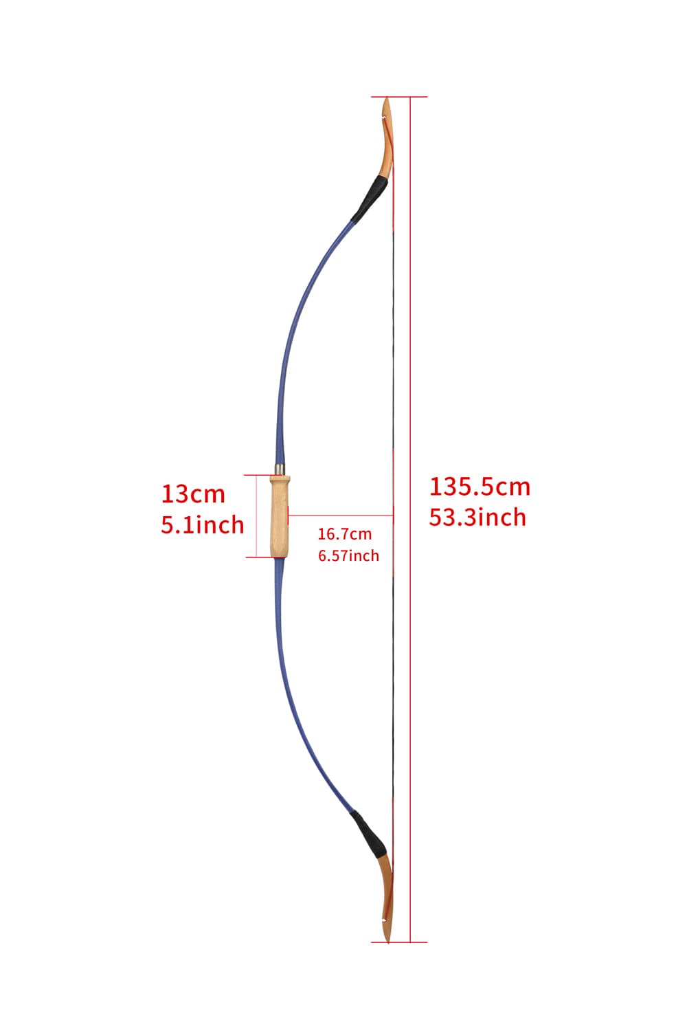 28" Traditional Recurve Bow 15-40lbs Customizable limb color-Lokearchery