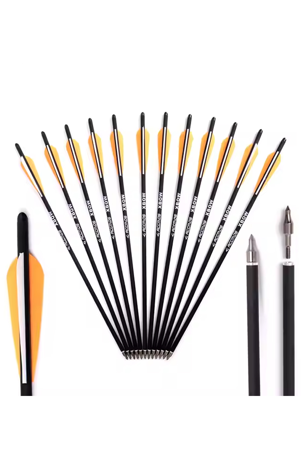 12Pcs 400 Spine Mixed Carbon Crossbow Arrows-Lokearchery